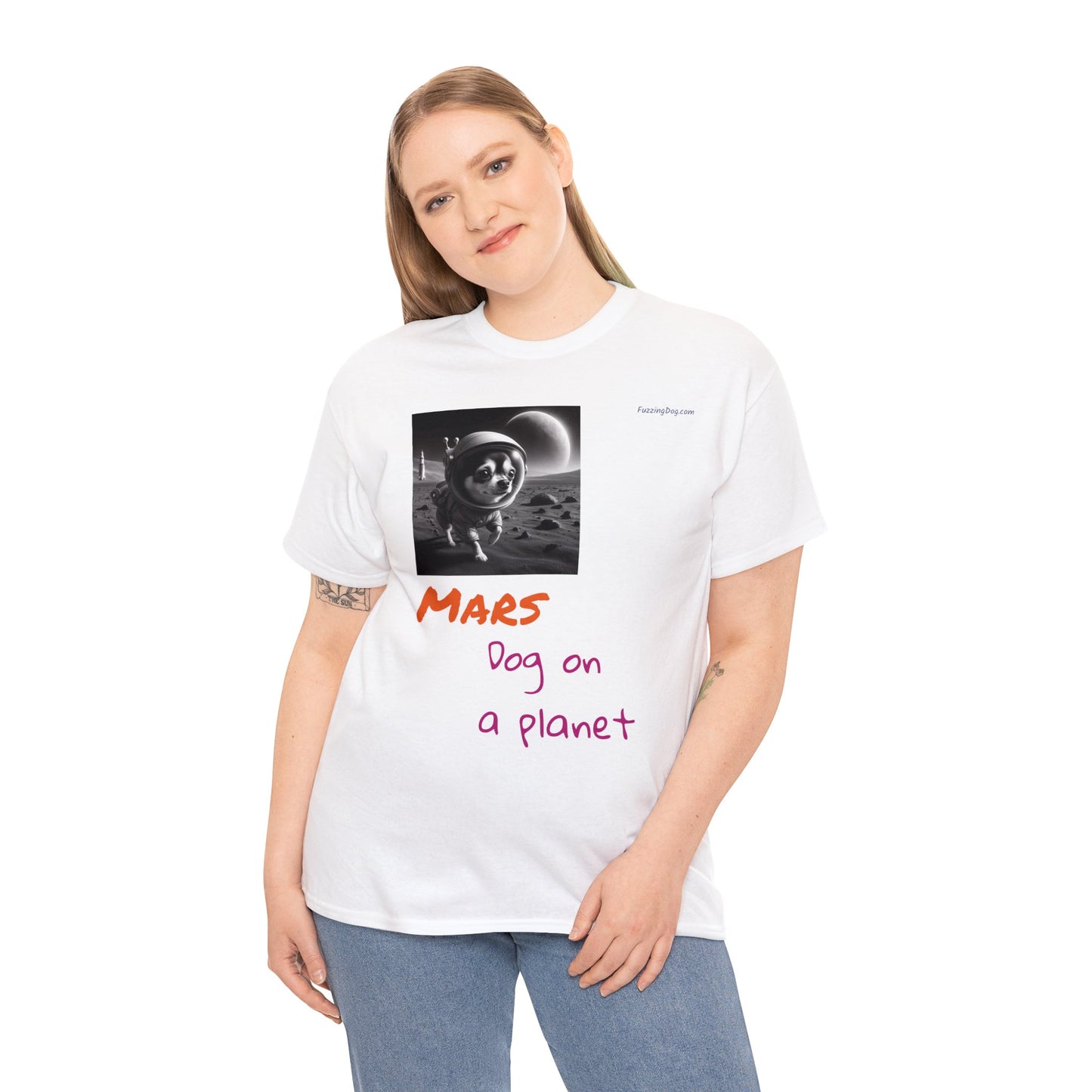 Dog on a Planet Unisex Heavy Cotton Tee