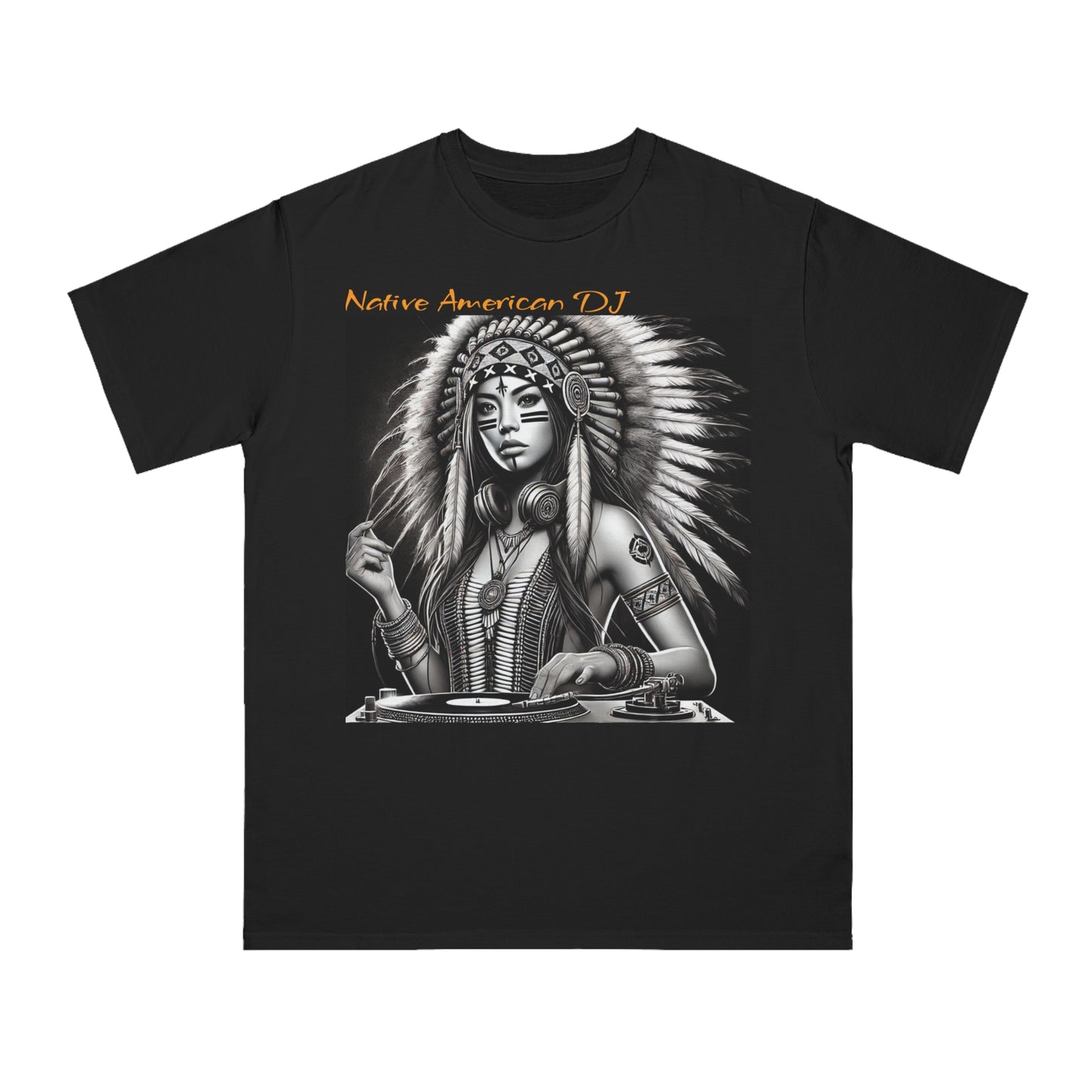 Native American DJ - Artistic Native Design, Music Lover's Tee