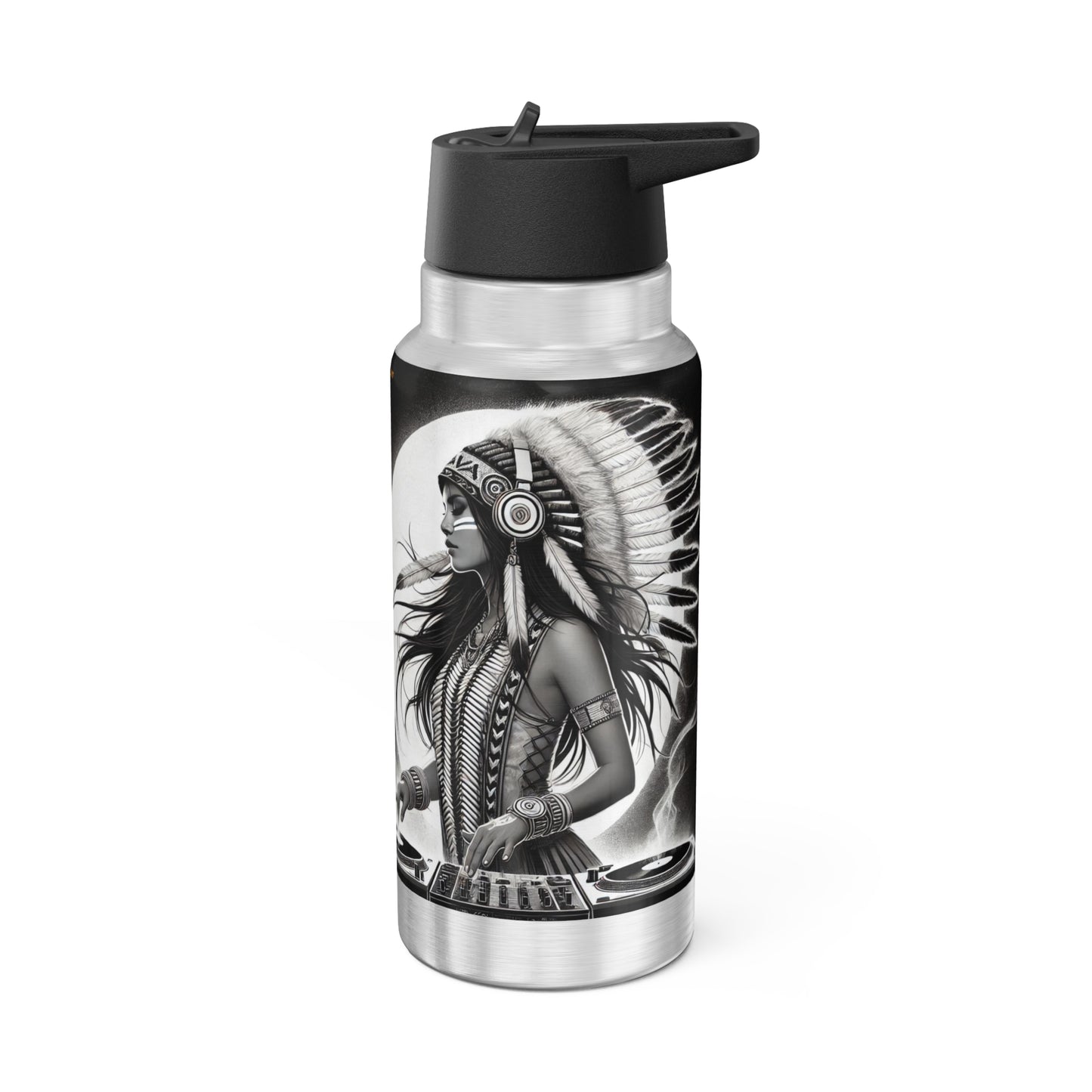 Native American Inspired Gator Tumbler - 32oz Insulated Water Bottle for Outdoor Adventures