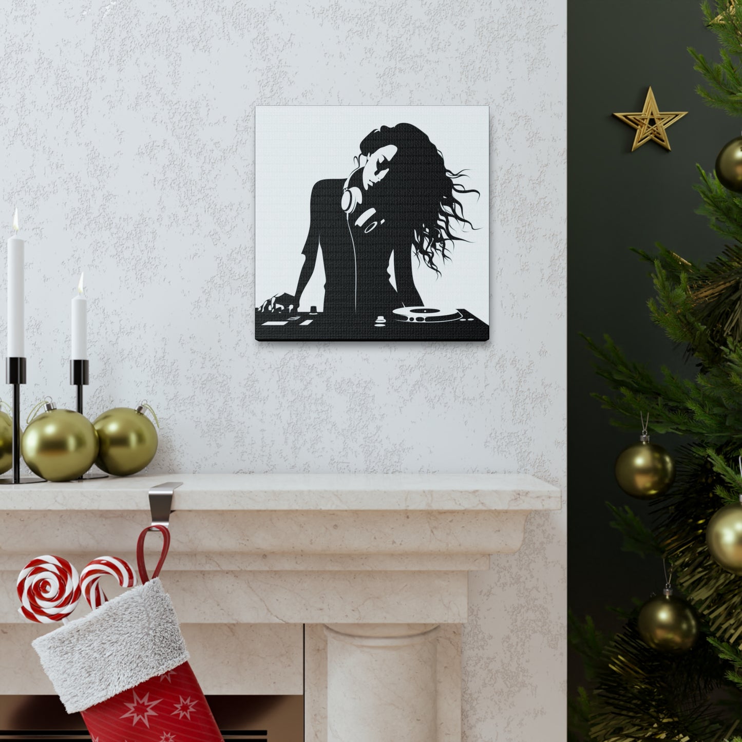 Smoov DJ Girl Canvas Wall Art
