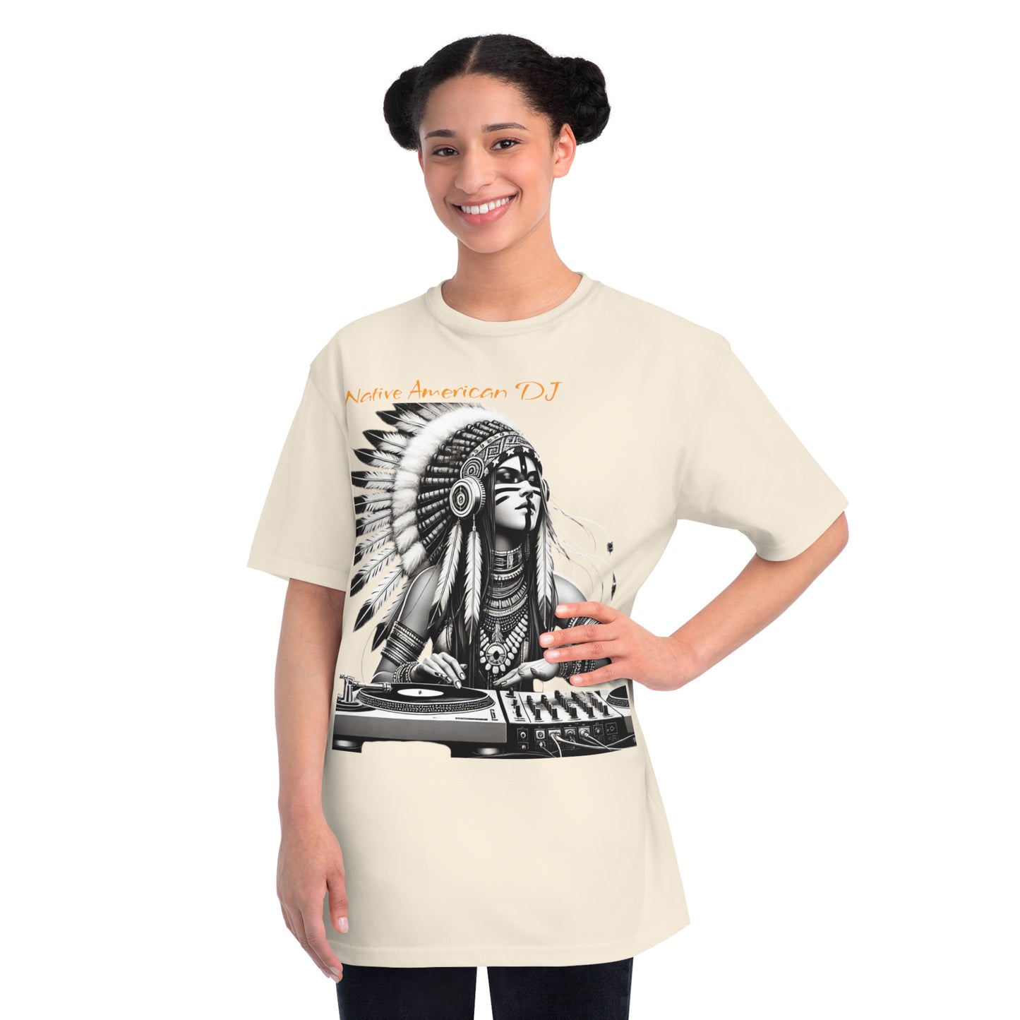 Native American DJ T-Shirt - Artistic Native Design, Music Lover's Tee