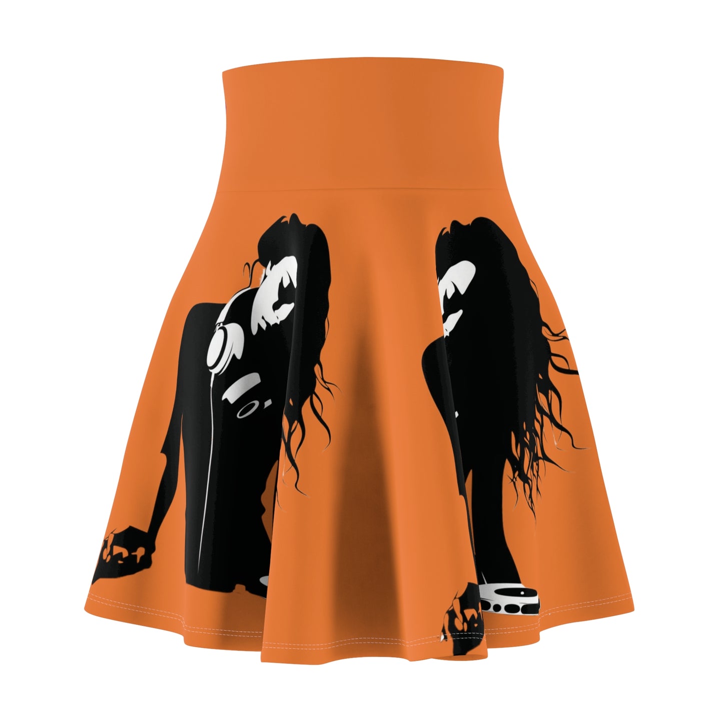 Women's Skater Skirt Pop Art DJ Girl