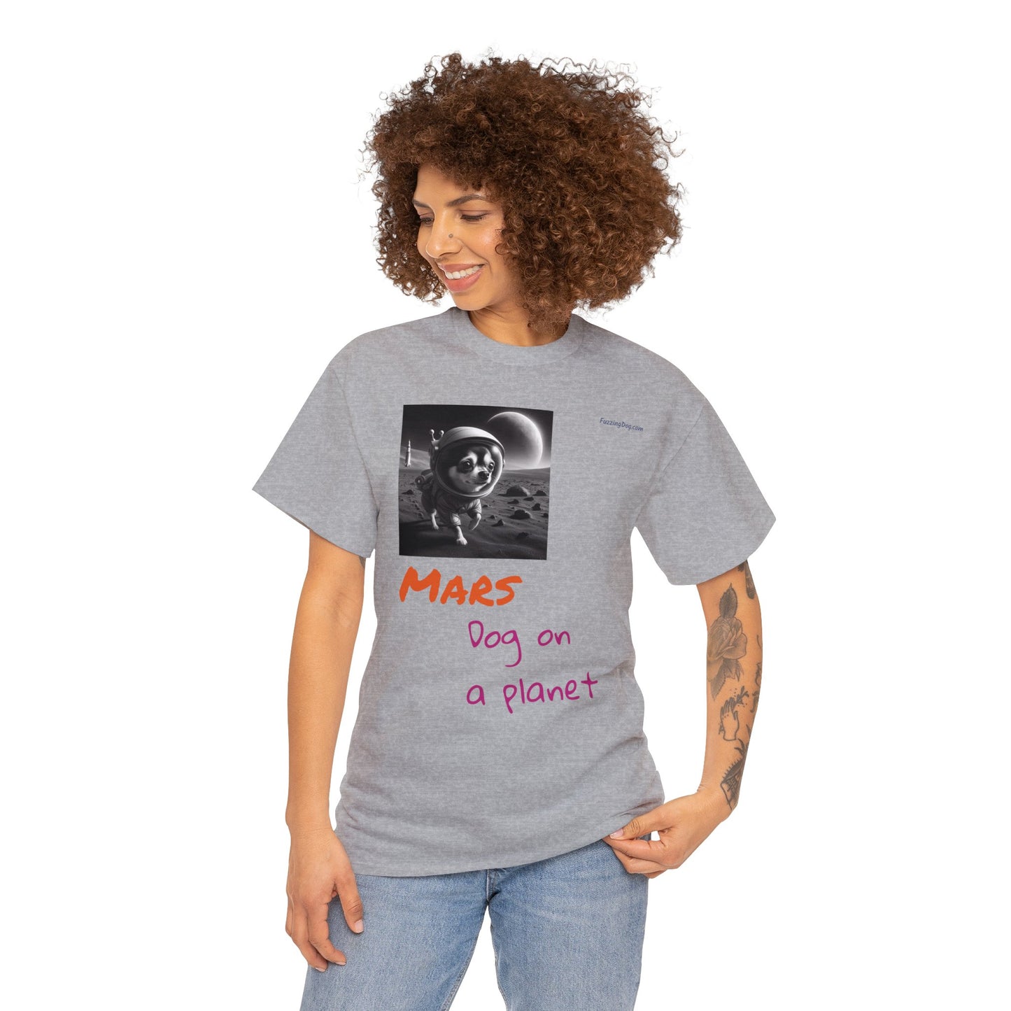 Dog on a Planet Unisex Heavy Cotton Tee
