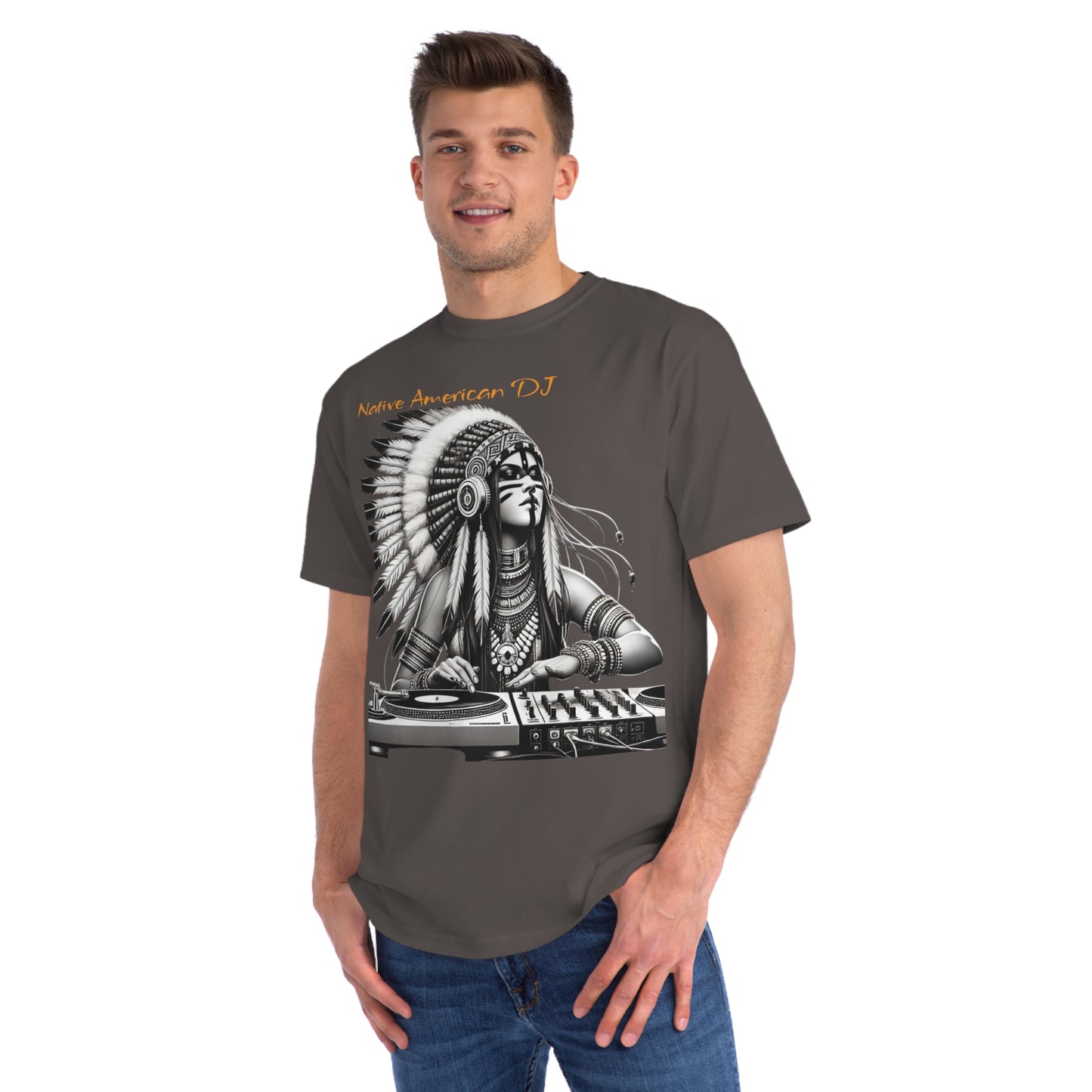 Native American DJ T-Shirt - Artistic Native Design, Music Lover's Tee