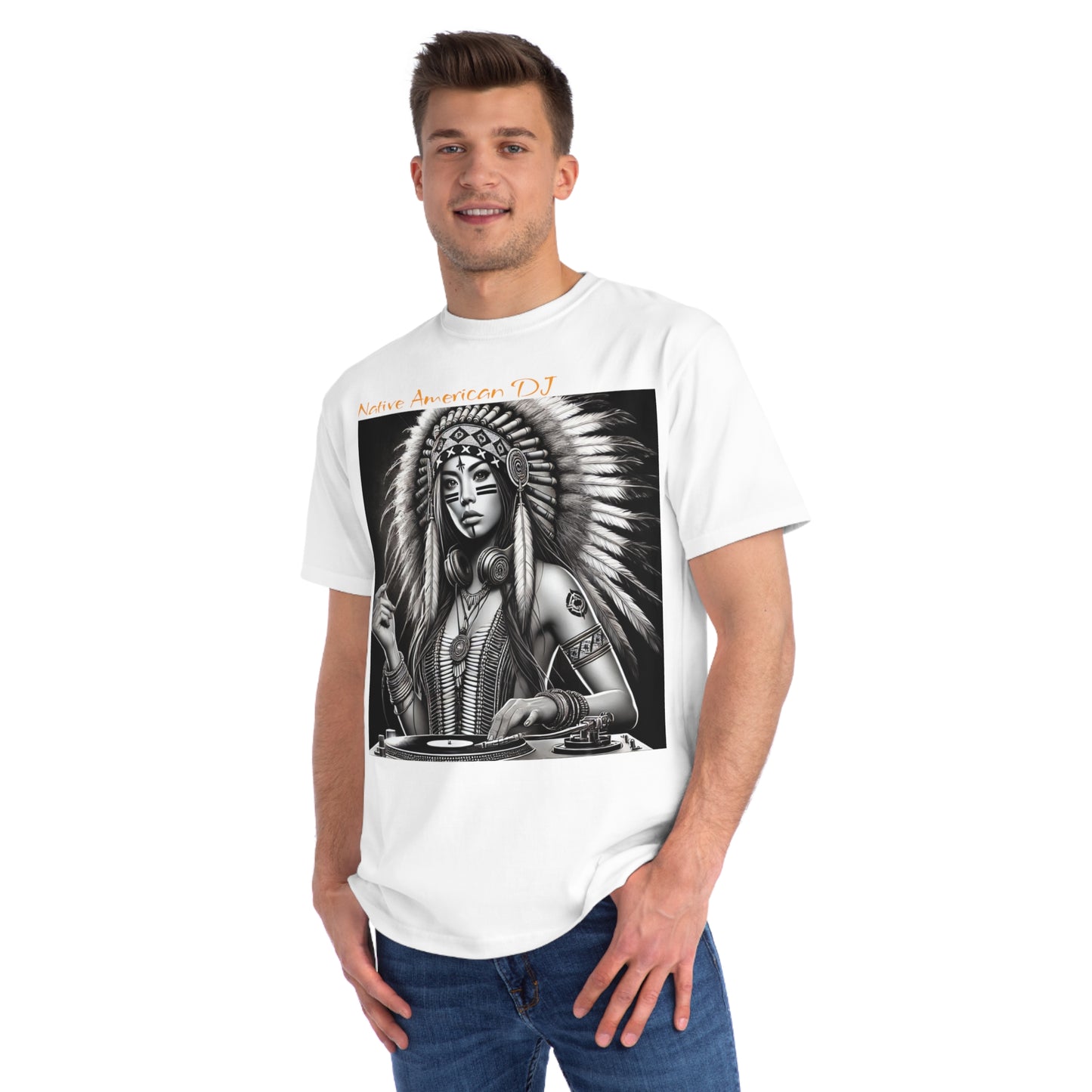 Native American DJ - Artistic Native Design, Music Lover's Tee