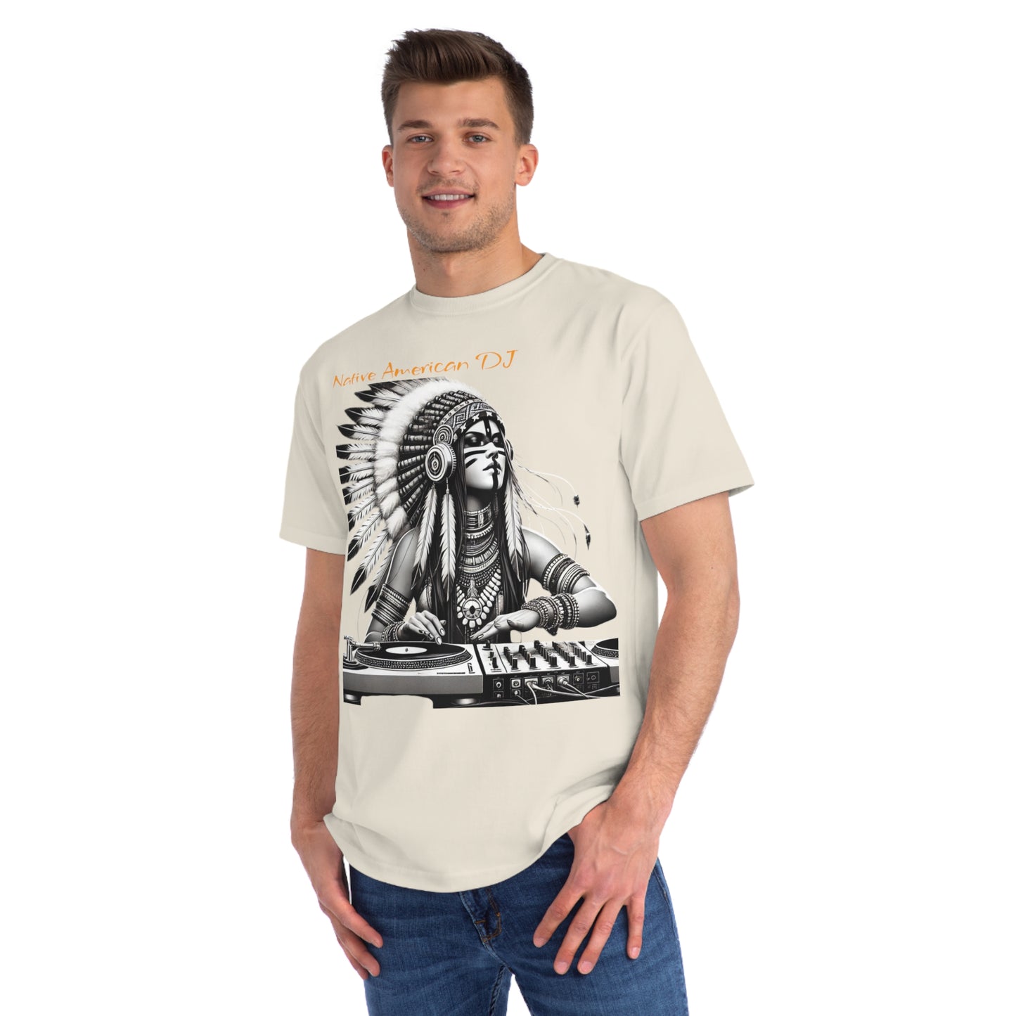 Native American DJ T-Shirt - Artistic Native Design, Music Lover's Tee