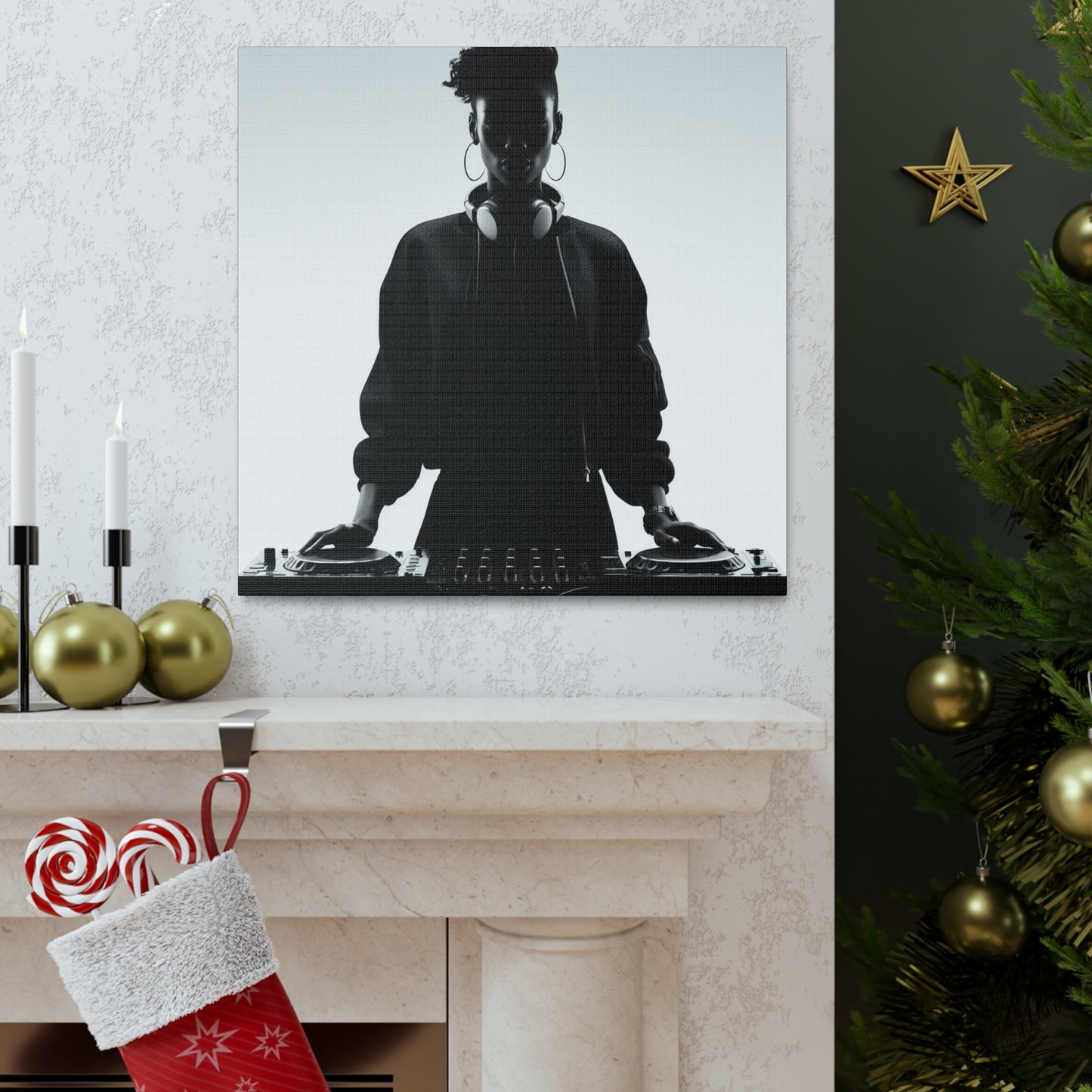 Smoov DJ Girl Canvas Wall Art