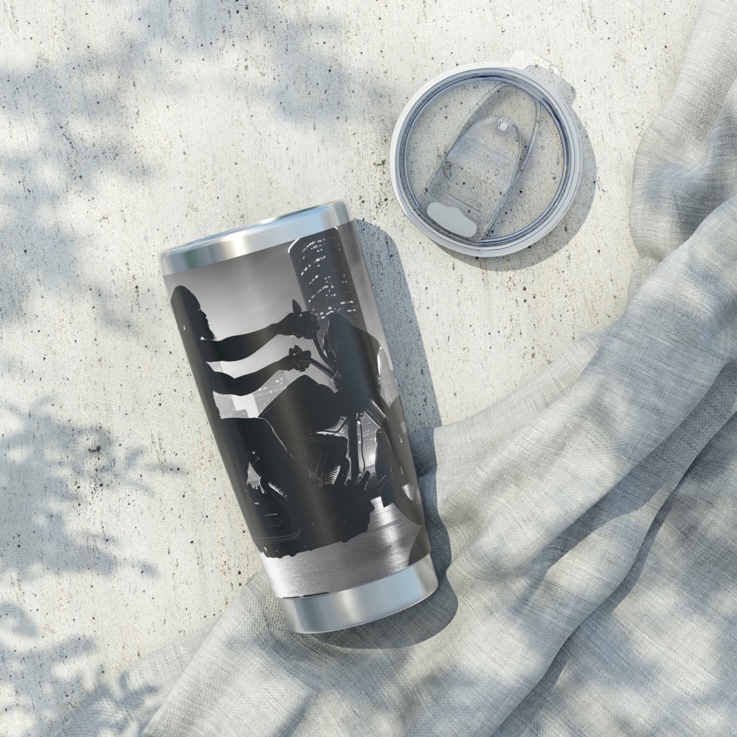 Smoov Dude Night ride in the city Motorcycle 20oz Tumbler