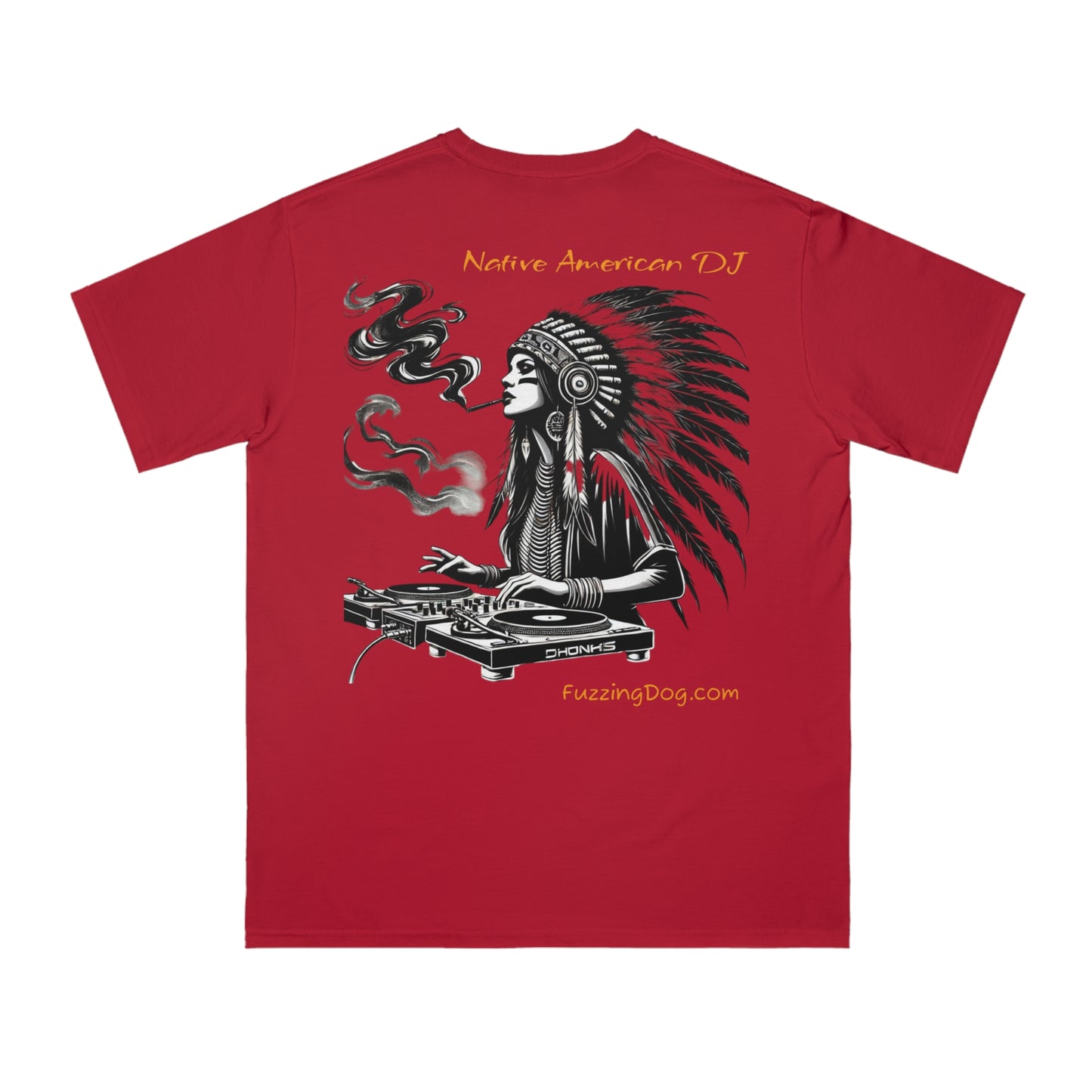 Native American DJ T-Shirt - Artistic Native Design, Music Lover's Tee