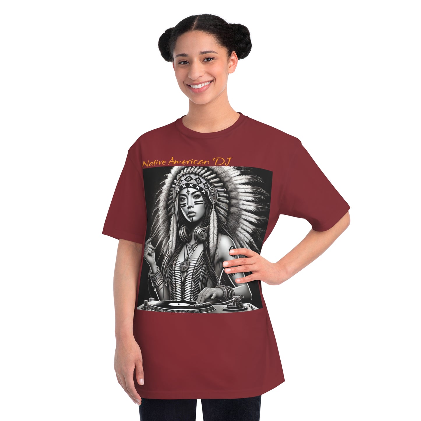Native American DJ - Artistic Native Design, Music Lover's Tee