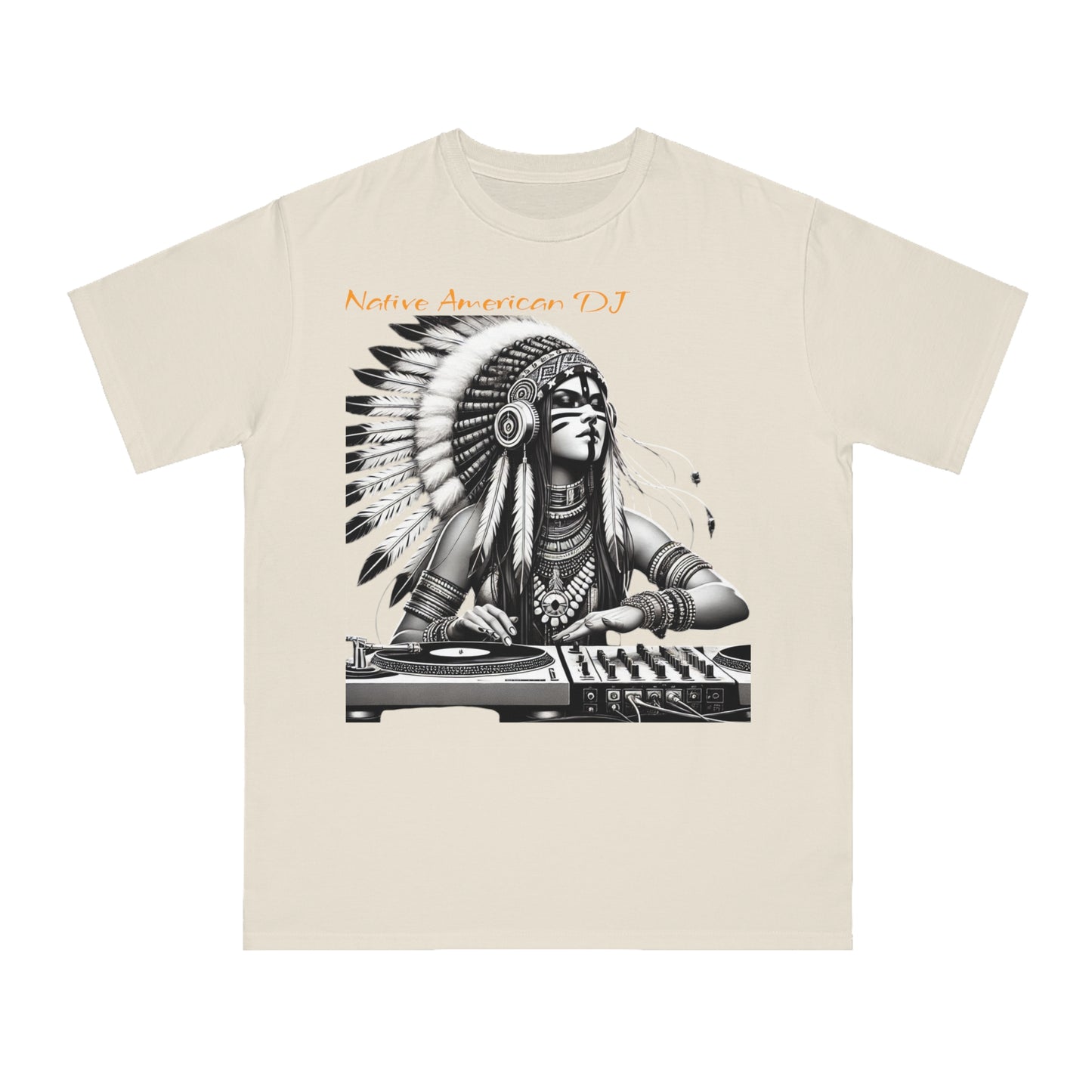 Native American DJ T-Shirt - Artistic Native Design, Music Lover's Tee