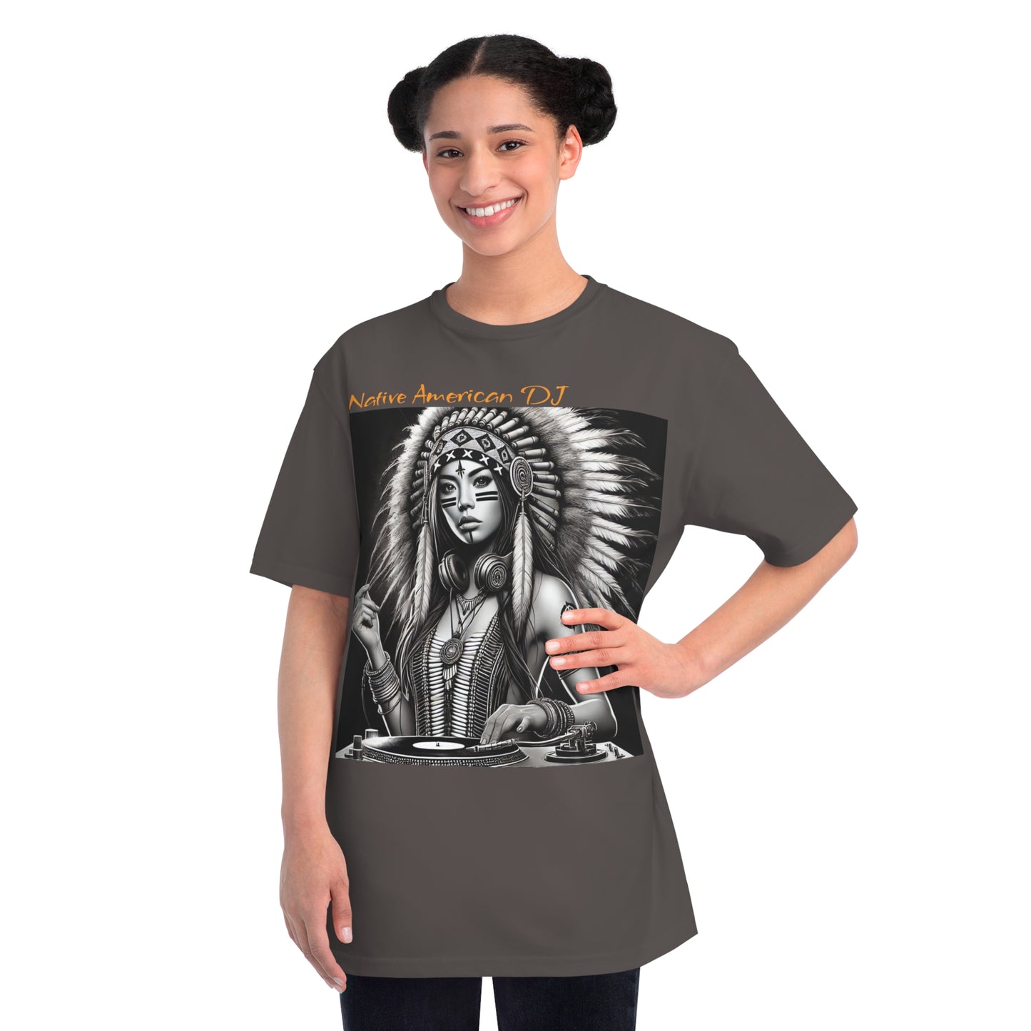 Native American DJ - Artistic Native Design, Music Lover's Tee