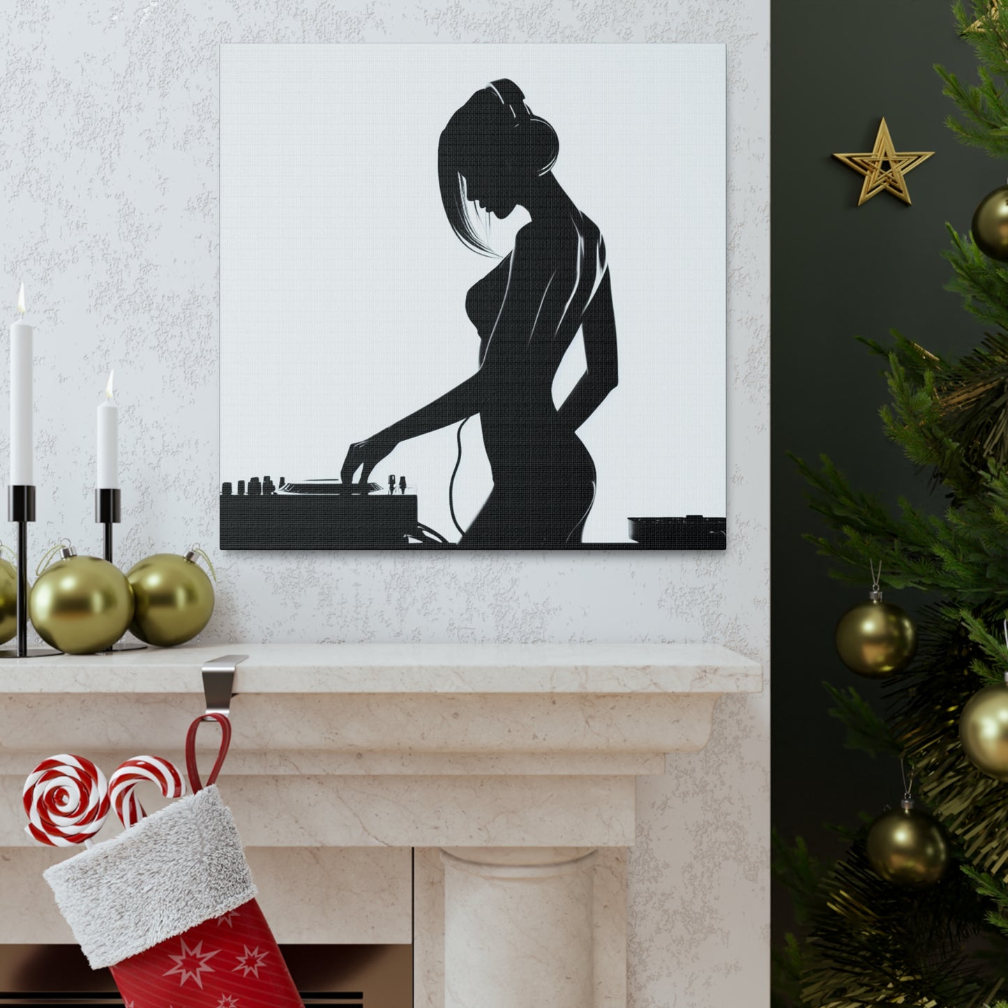 Smoov DJ Girl Canvas Wall Art