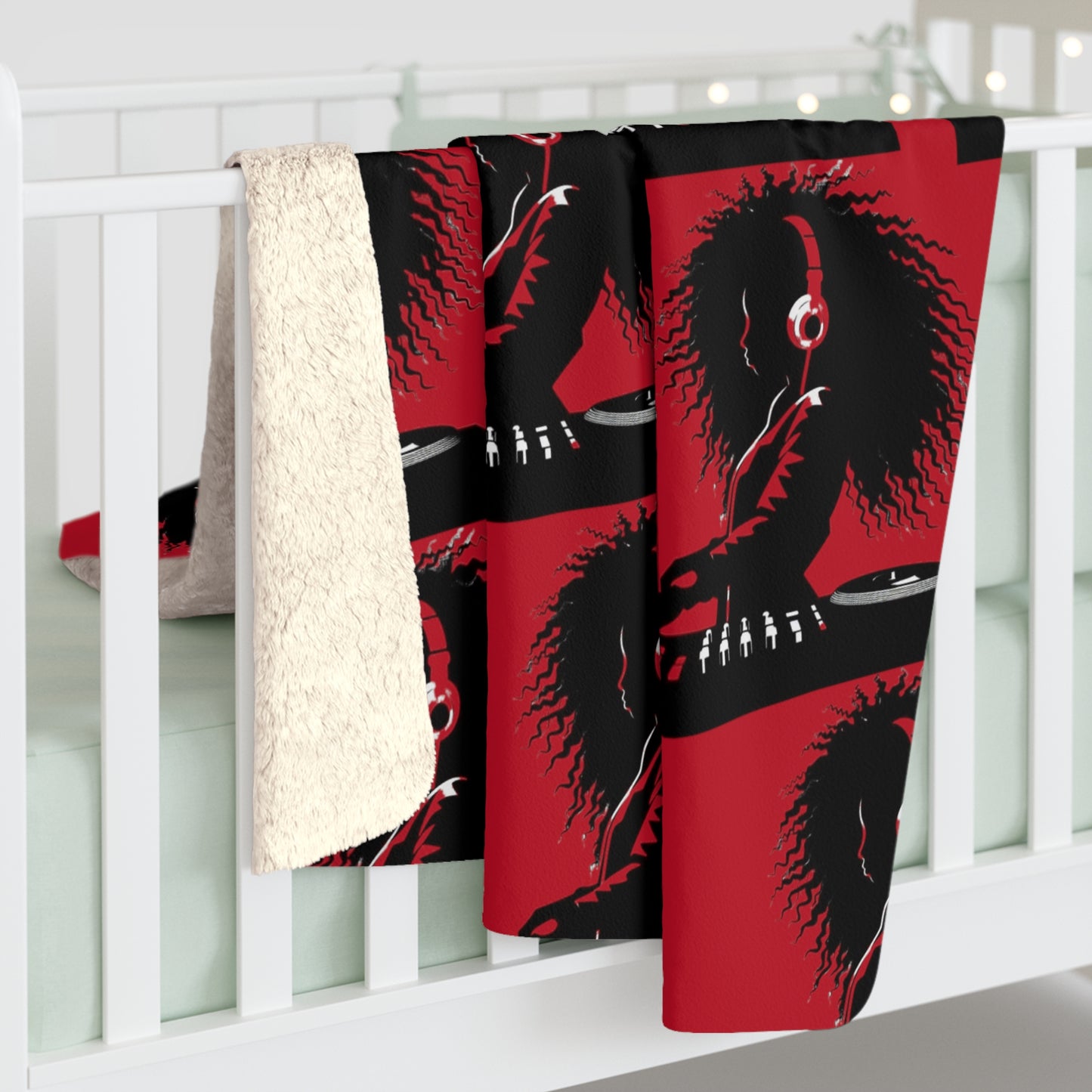 Smoov Red Wave Grey Sherpa Fleece Blanket