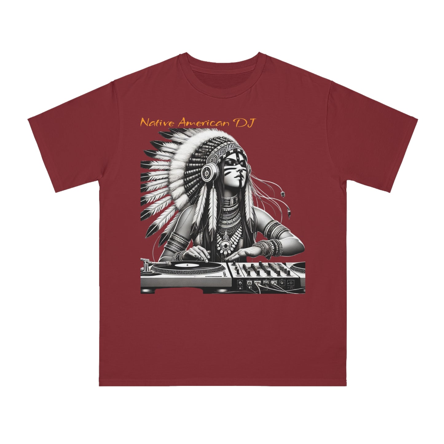 Native American DJ T-Shirt - Artistic Native Design, Music Lover's Tee