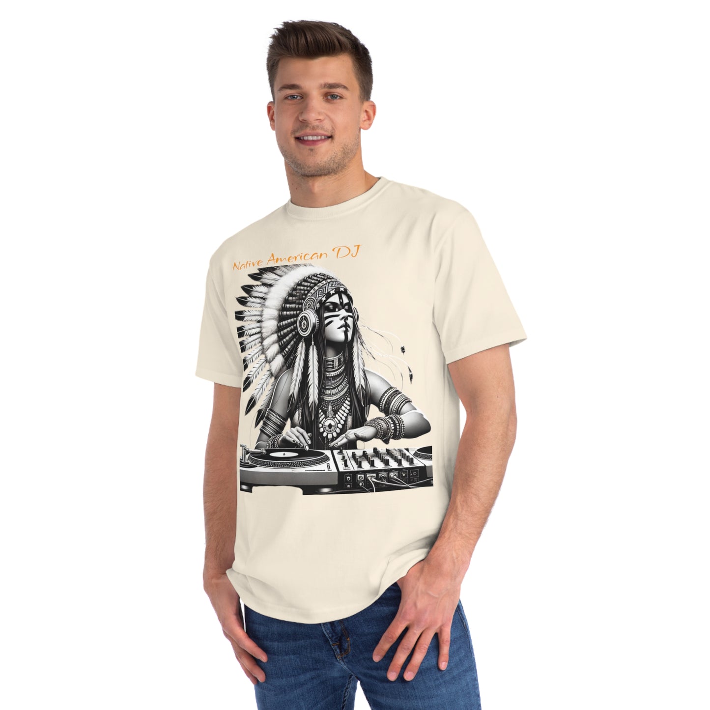 Native American DJ T-Shirt - Artistic Native Design, Music Lover's Tee