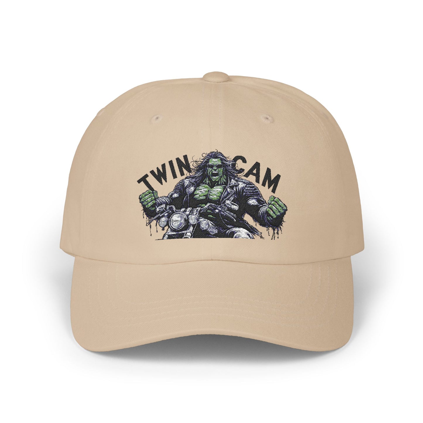 Twin Cam Classic Dad Cap - Stylish White Cap for Motorcycle Enthusiasts