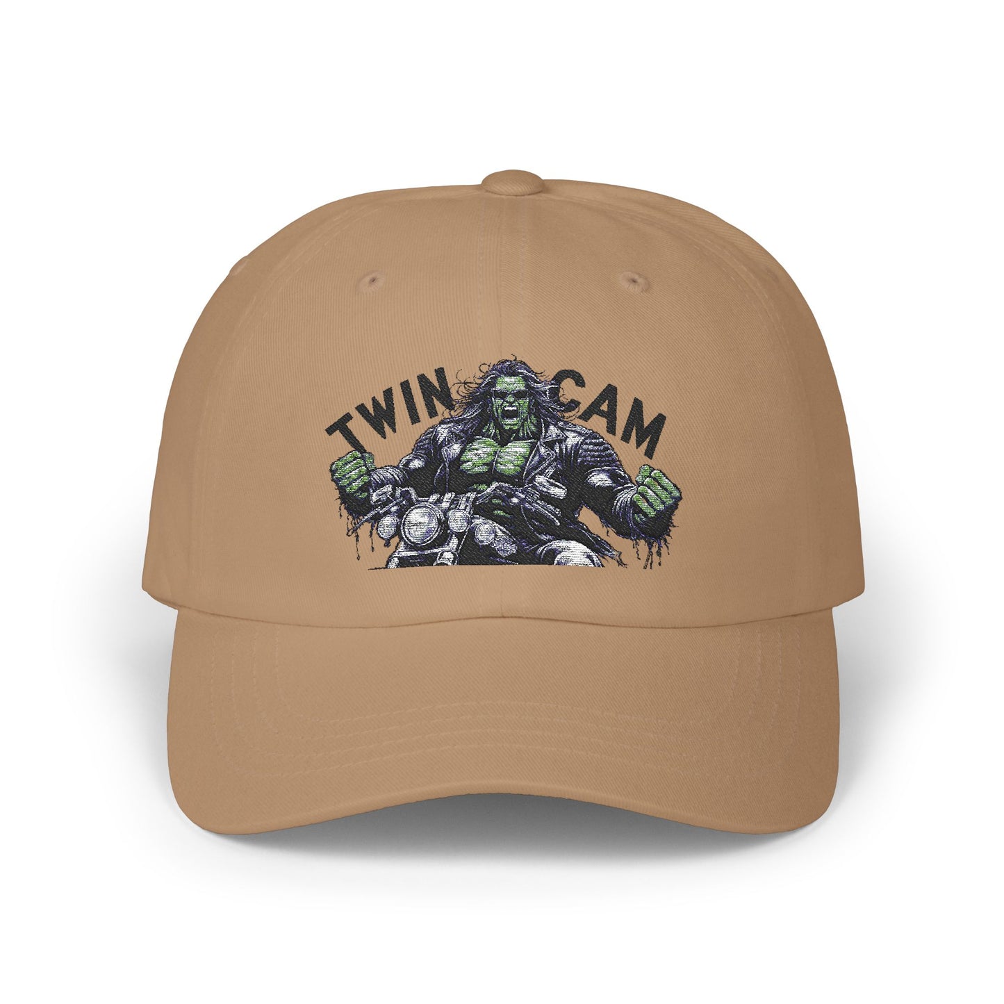Twin Cam Classic Dad Cap - Stylish White Cap for Motorcycle Enthusiasts