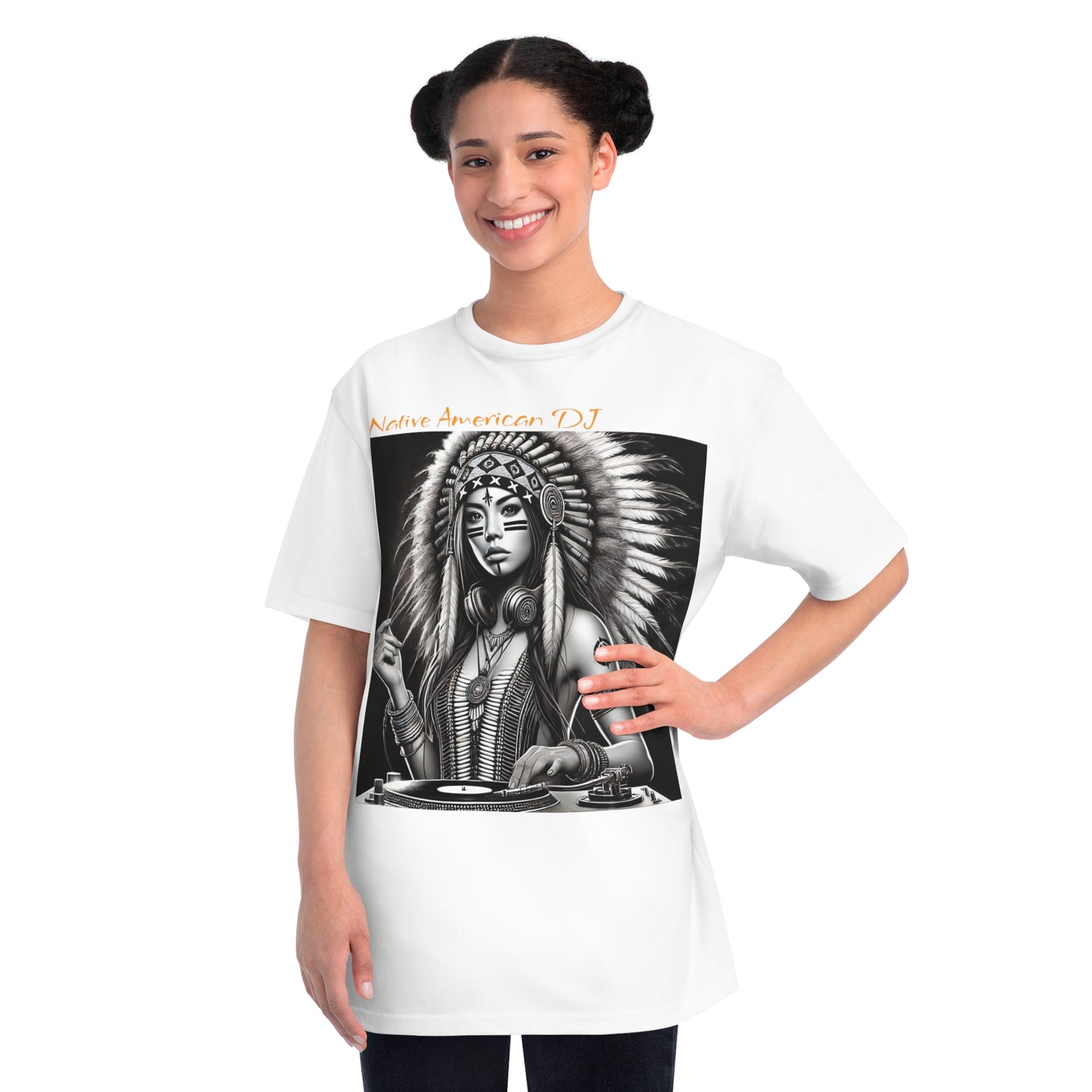 Native American DJ - Artistic Native Design, Music Lover's Tee