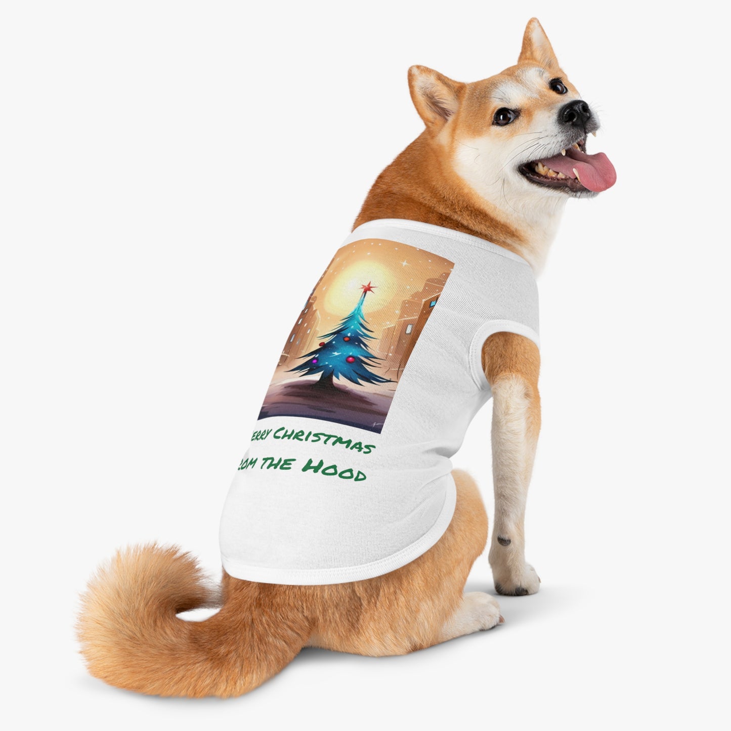 Extra Large Size Merry Christmas From the Hood Dog Shirt