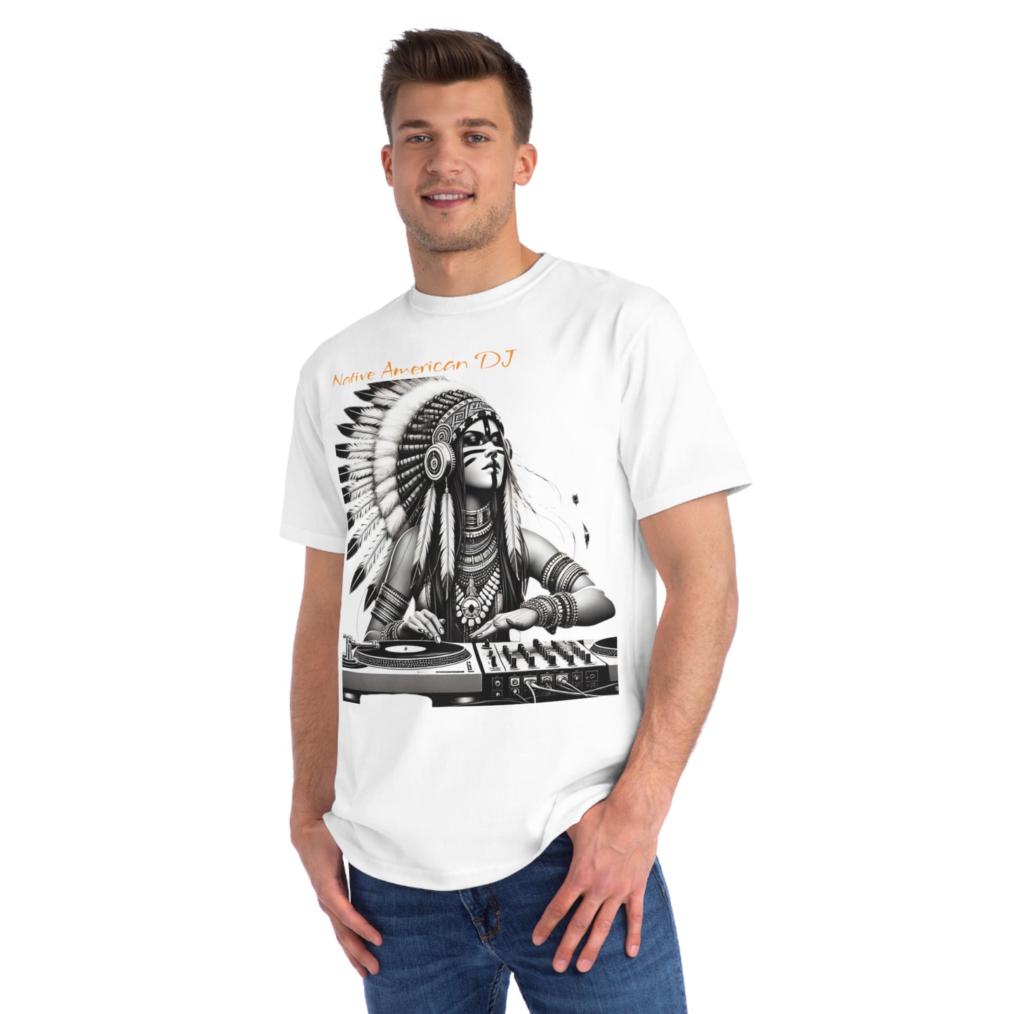 Native American DJ T-Shirt - Artistic Native Design, Music Lover's Tee