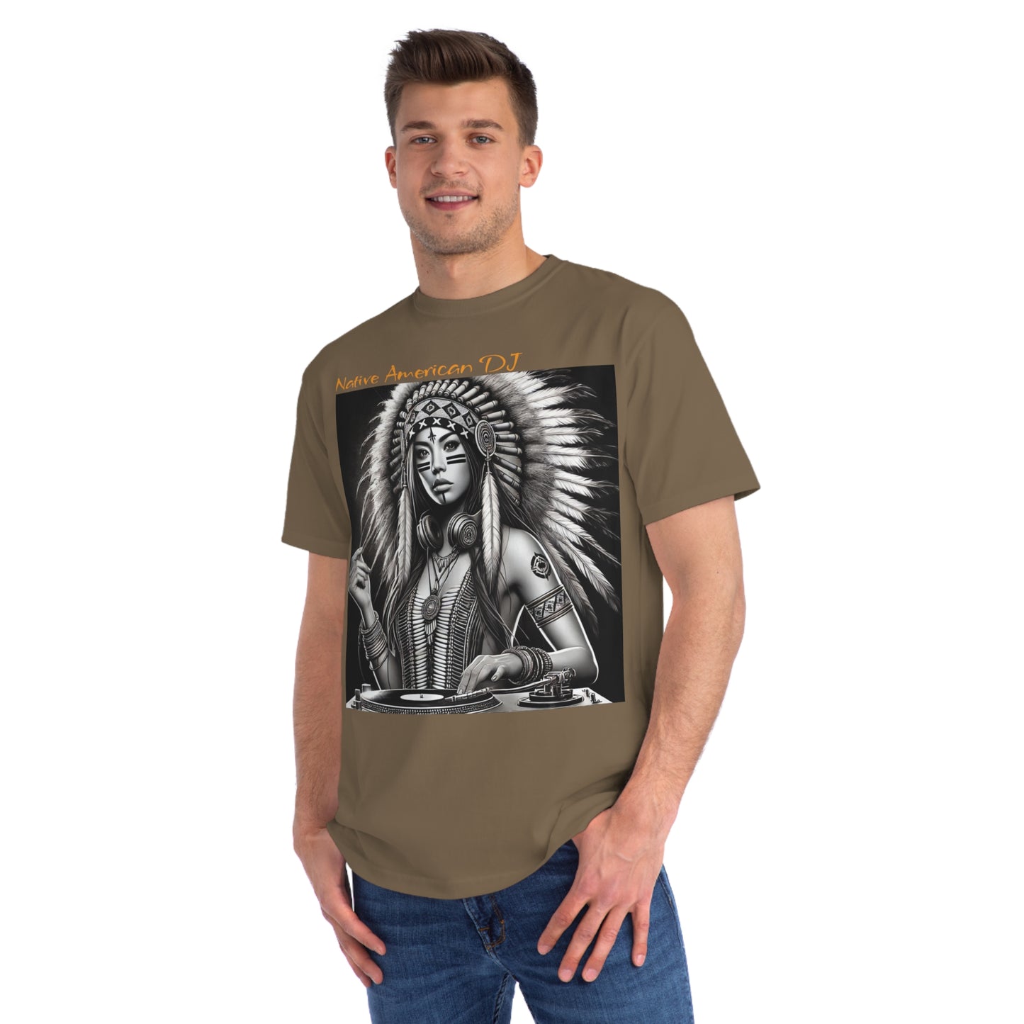 Native American DJ - Artistic Native Design, Music Lover's Tee