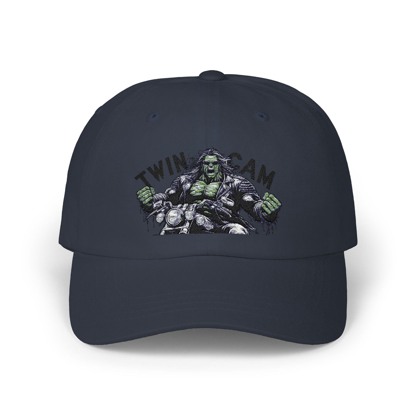 Twin Cam Classic Dad Cap - Stylish White Cap for Motorcycle Enthusiasts
