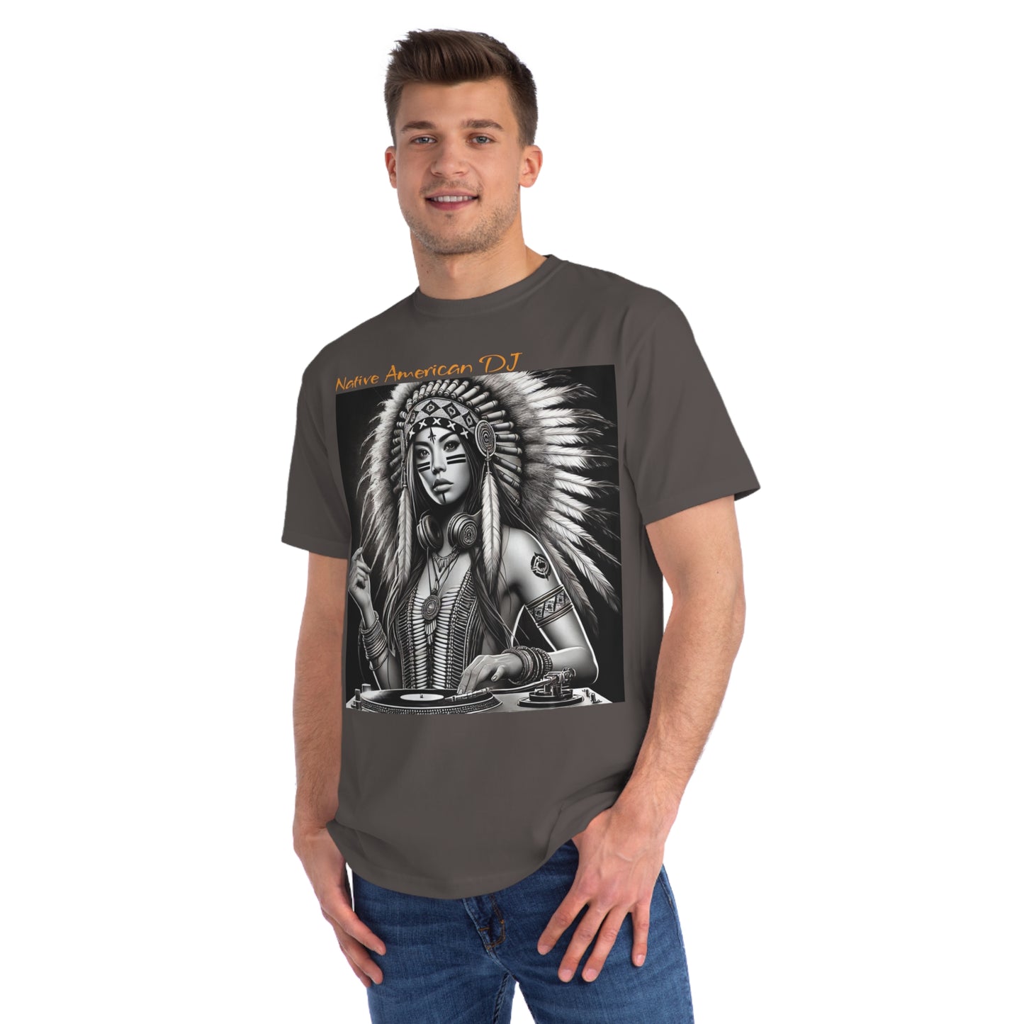 Native American DJ - Artistic Native Design, Music Lover's Tee