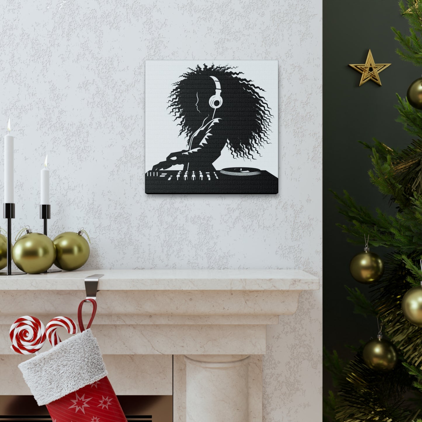 Smoov DJ Girl Canvas Wall Art