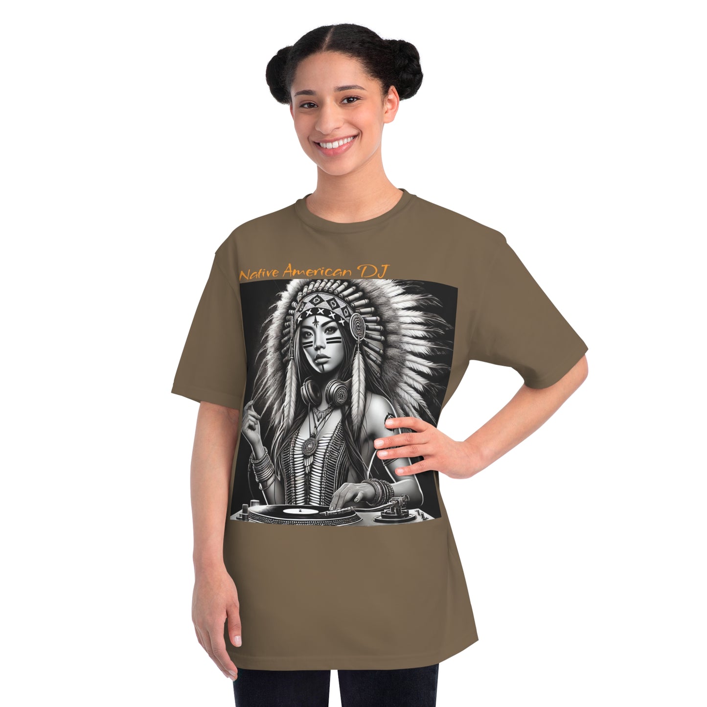 Native American DJ - Artistic Native Design, Music Lover's Tee