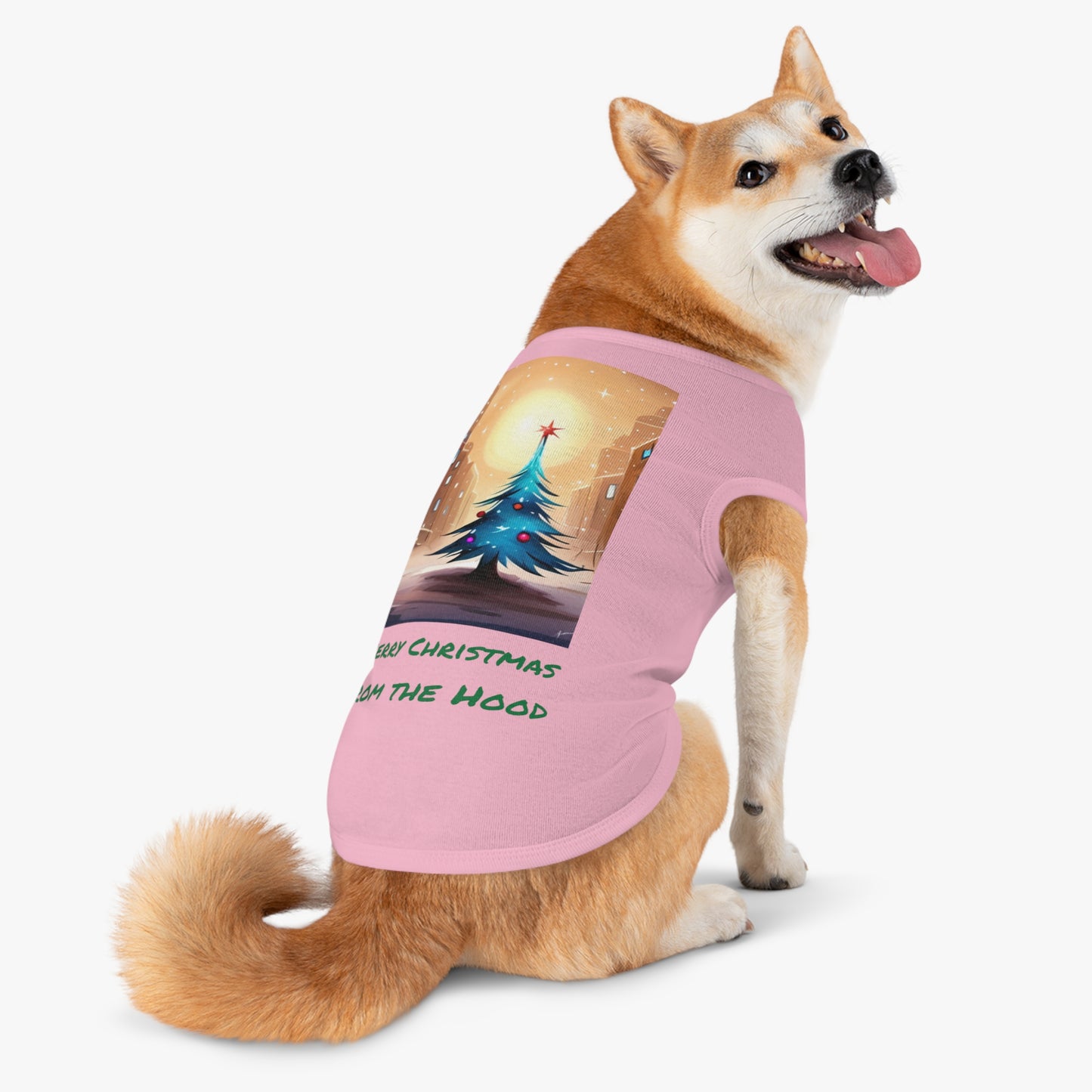 Extra Large Size Merry Christmas From the Hood Dog Shirt