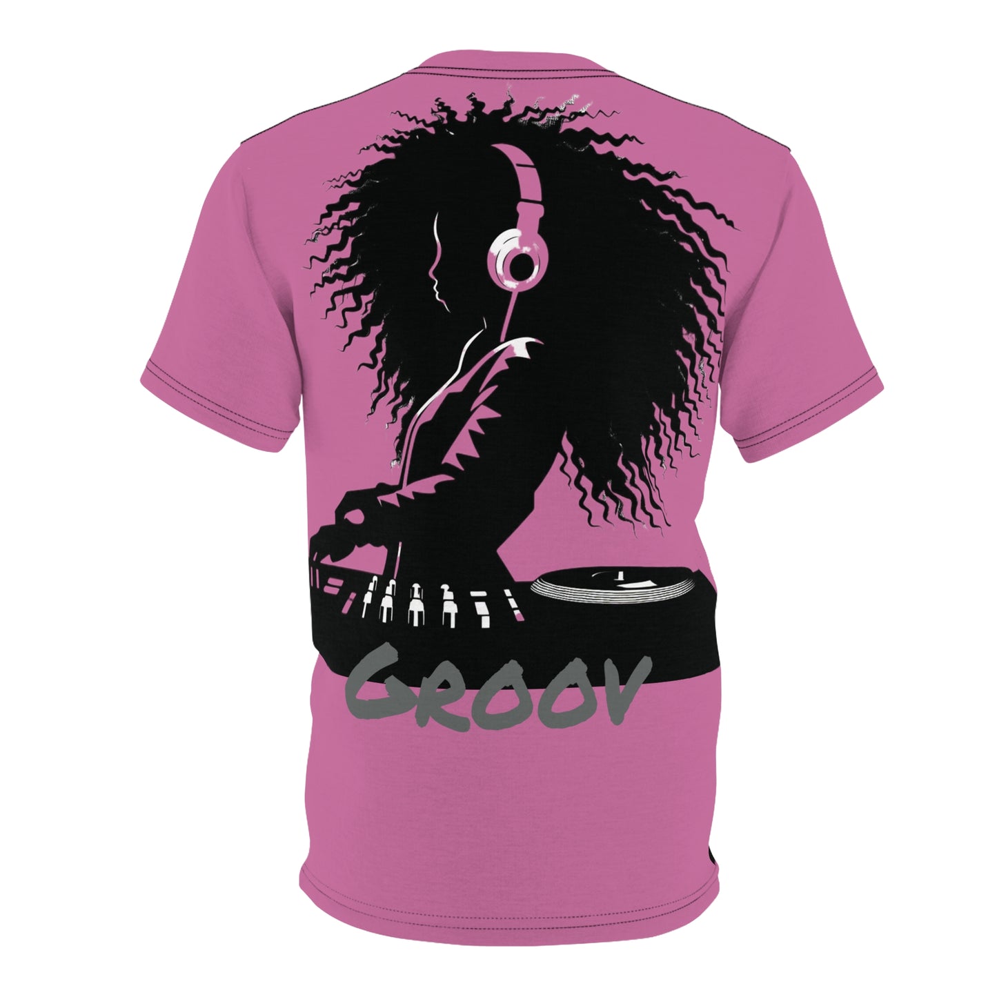 Smoov Groov in Pink - Front/Back Unisex Cut & Sew Tee (AOP)