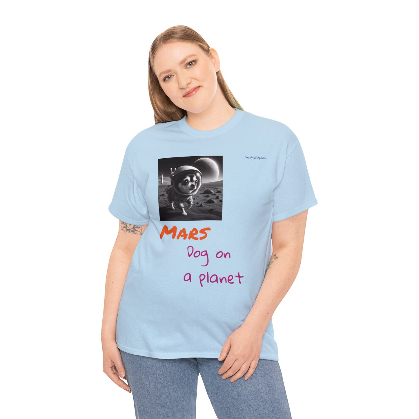 Dog on a Planet Unisex Heavy Cotton Tee