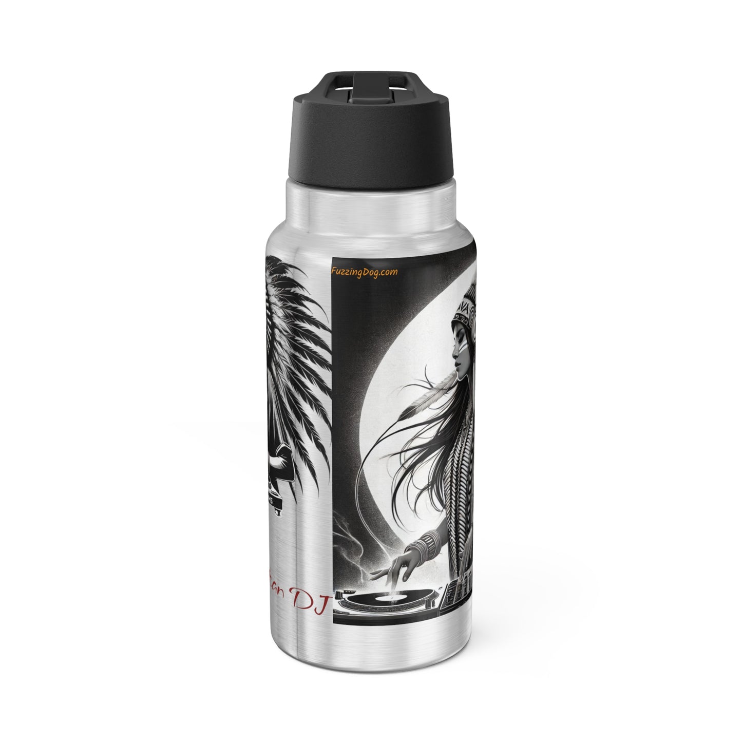 Native American Inspired Gator Tumbler - 32oz Insulated Water Bottle for Outdoor Adventures