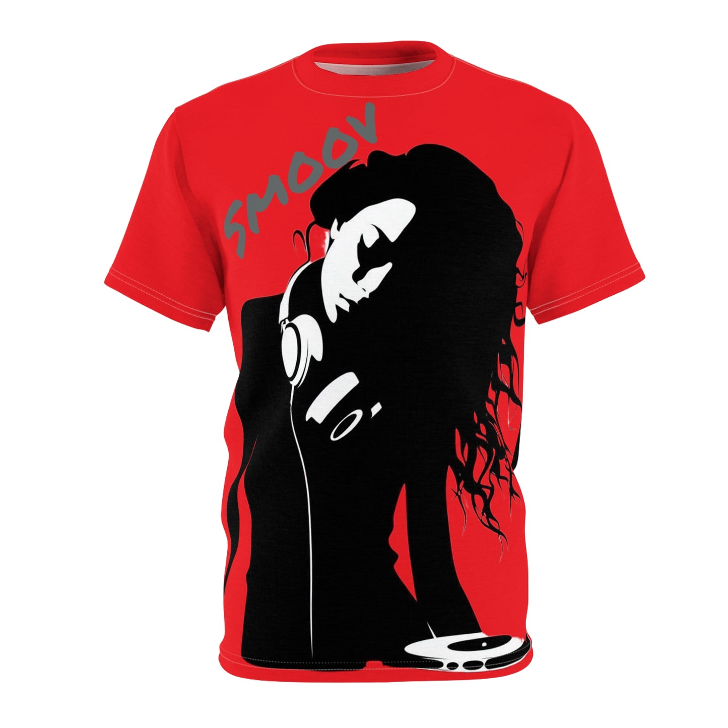 Smoov Groov in Red - Front/Back Unisex Cut & Sew Tee (AOP)