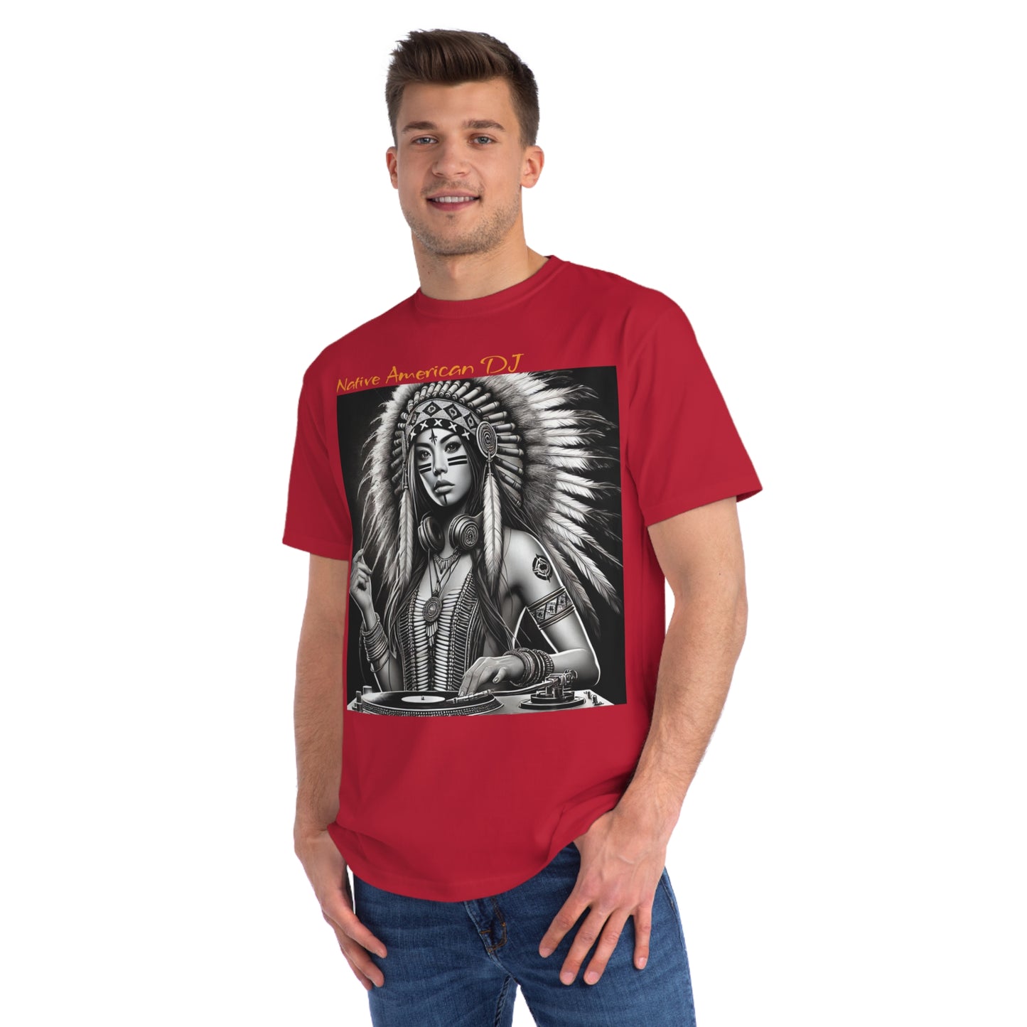 Native American DJ - Artistic Native Design, Music Lover's Tee