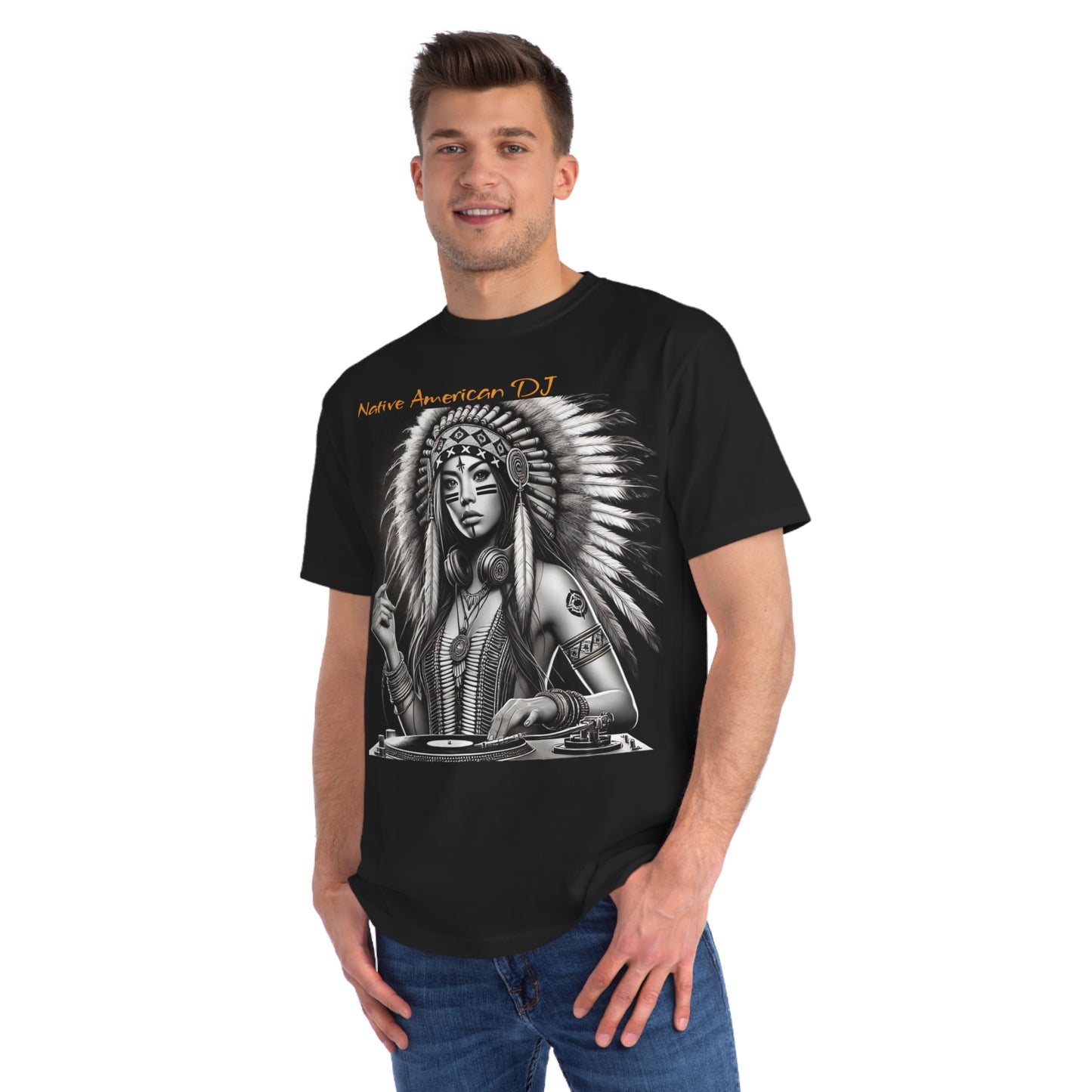 Native American DJ - Artistic Native Design, Music Lover's Tee