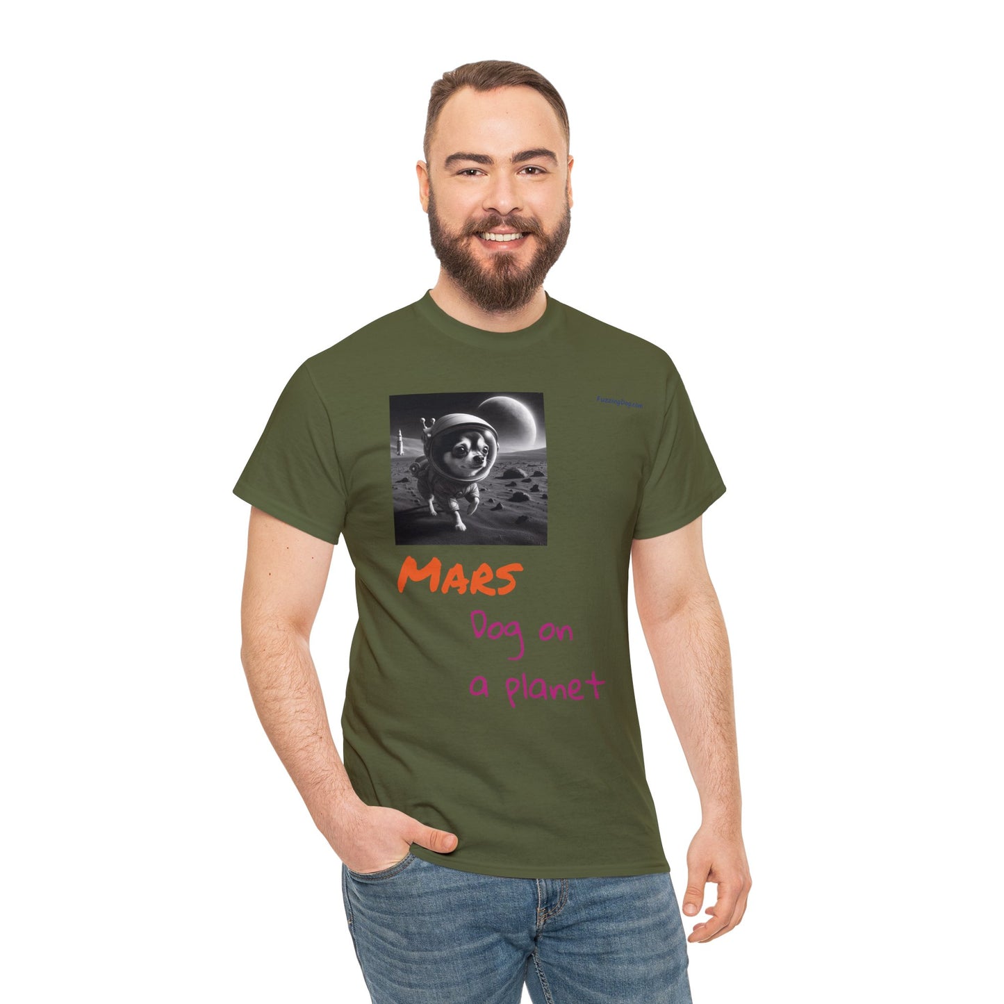 Dog on a Planet Unisex Heavy Cotton Tee