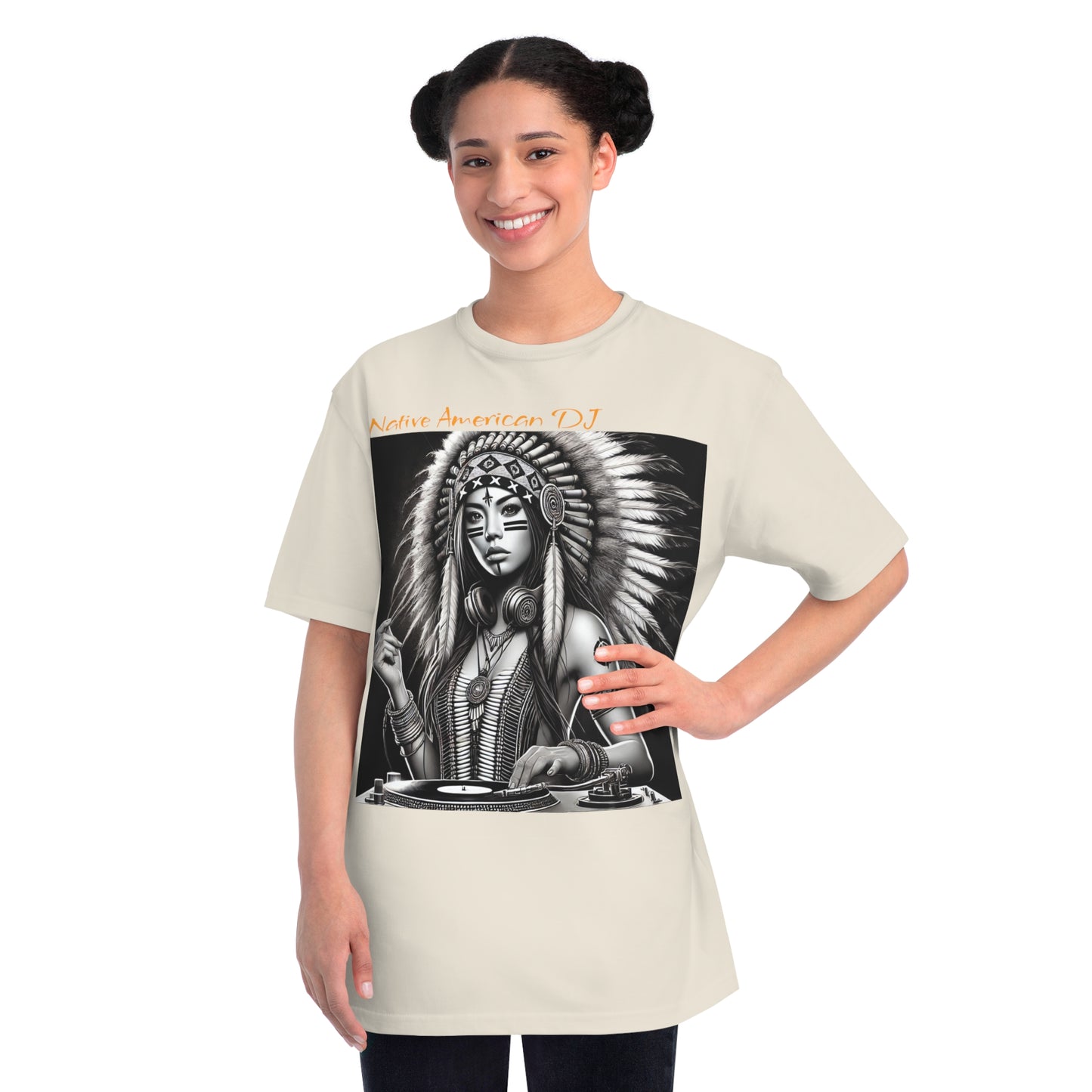Native American DJ - Artistic Native Design, Music Lover's Tee