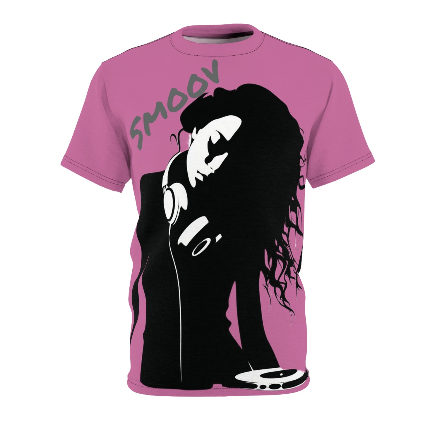 Smoov Groov in Pink - Front/Back Unisex Cut & Sew Tee (AOP)