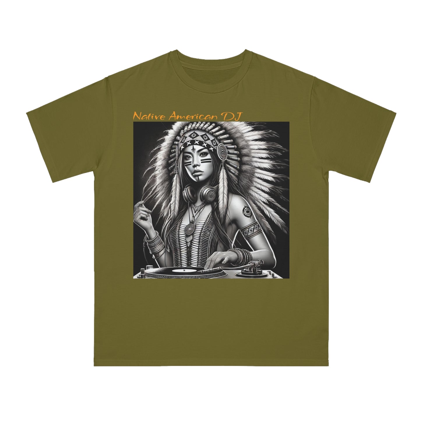 Native American DJ - Artistic Native Design, Music Lover's Tee
