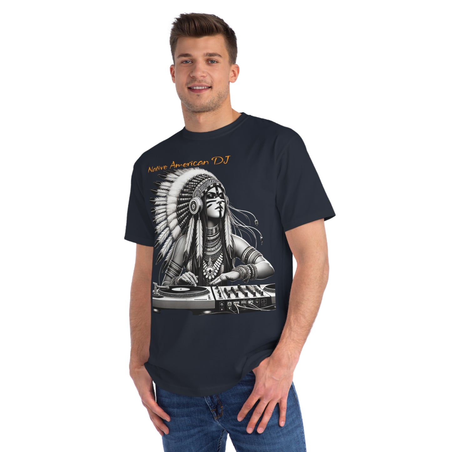 Native American DJ T-Shirt - Artistic Native Design, Music Lover's Tee
