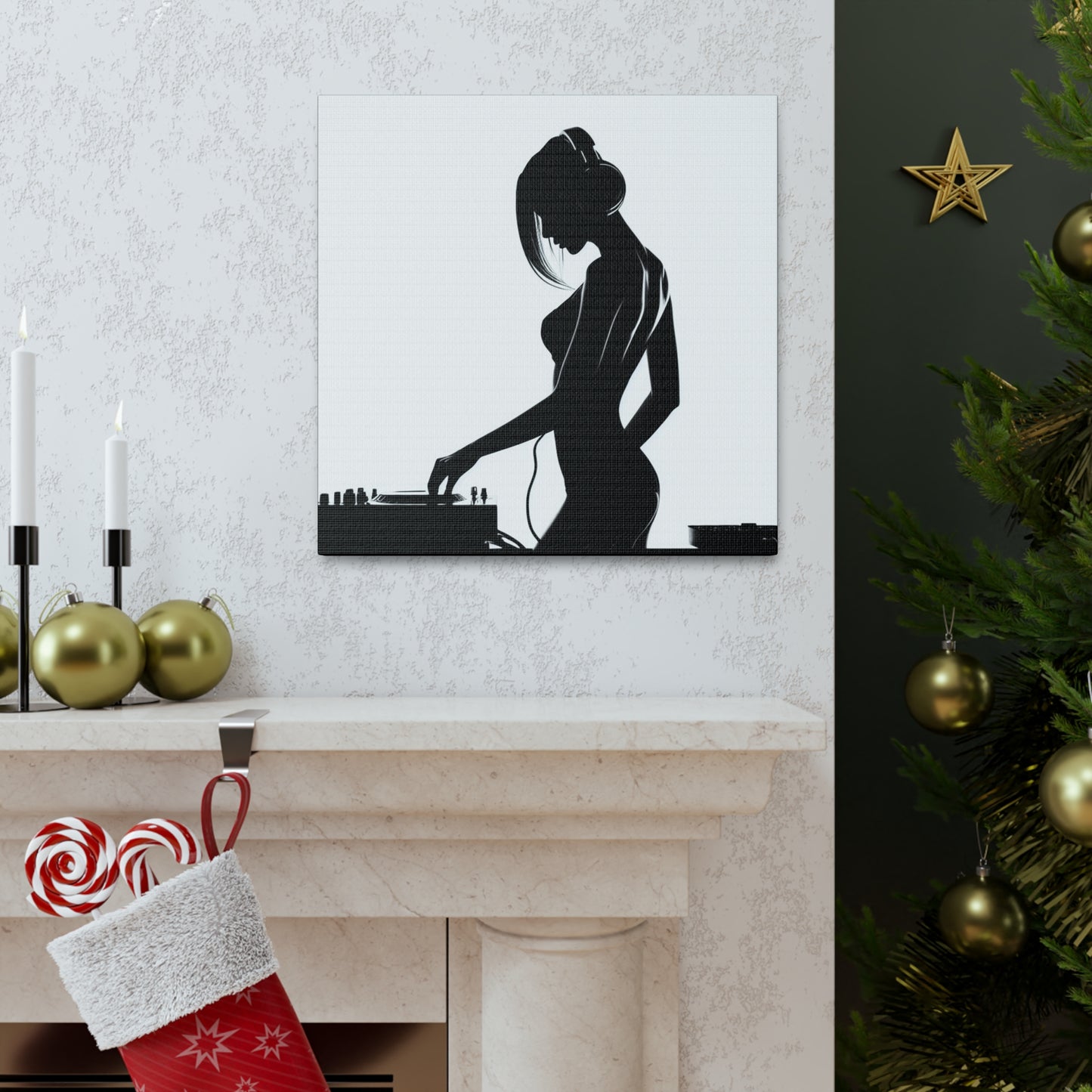 Smoov DJ Girl Canvas Wall Art