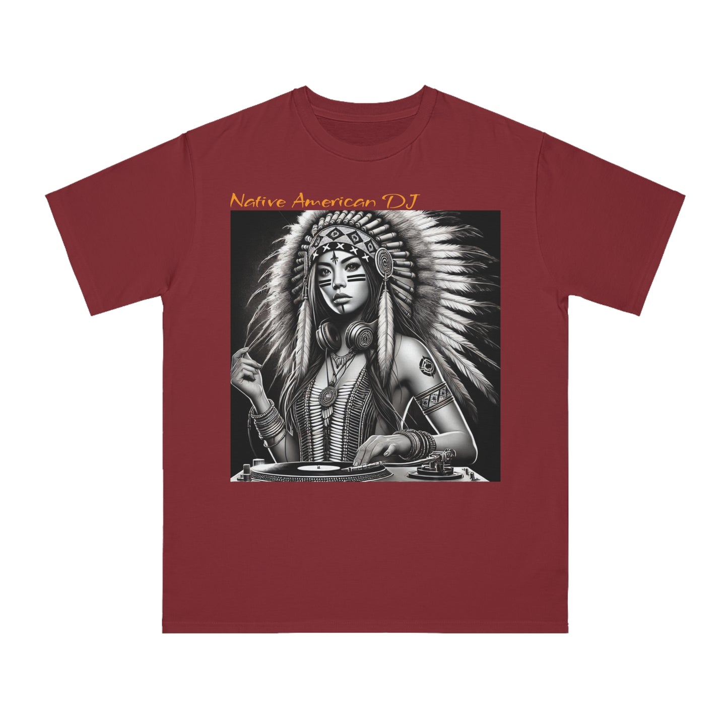 Native American DJ - Artistic Native Design, Music Lover's Tee