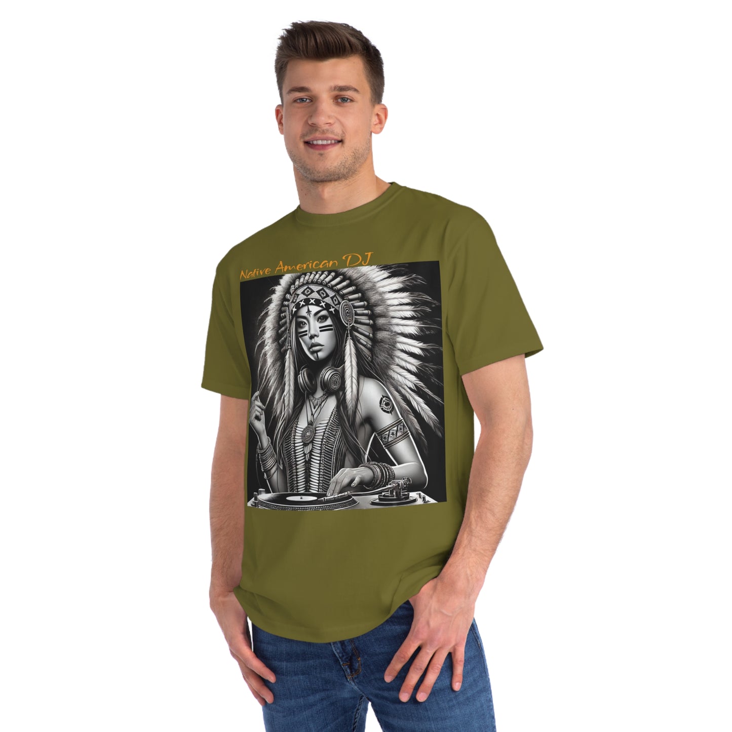 Native American DJ - Artistic Native Design, Music Lover's Tee