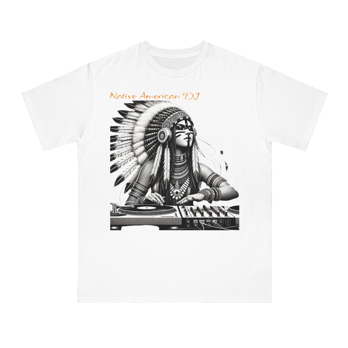 Native American DJ T-Shirt - Artistic Native Design, Music Lover's Tee