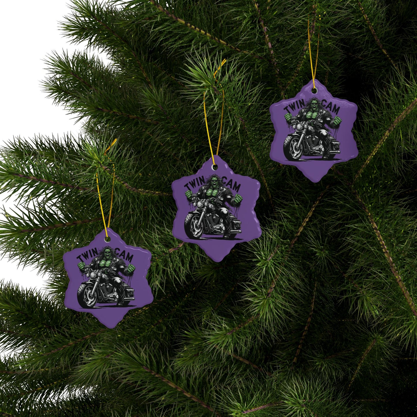 Twin Cam Ceramic Ornaments - Motorcycle Design (Set of 1, 3, 5, or 10)