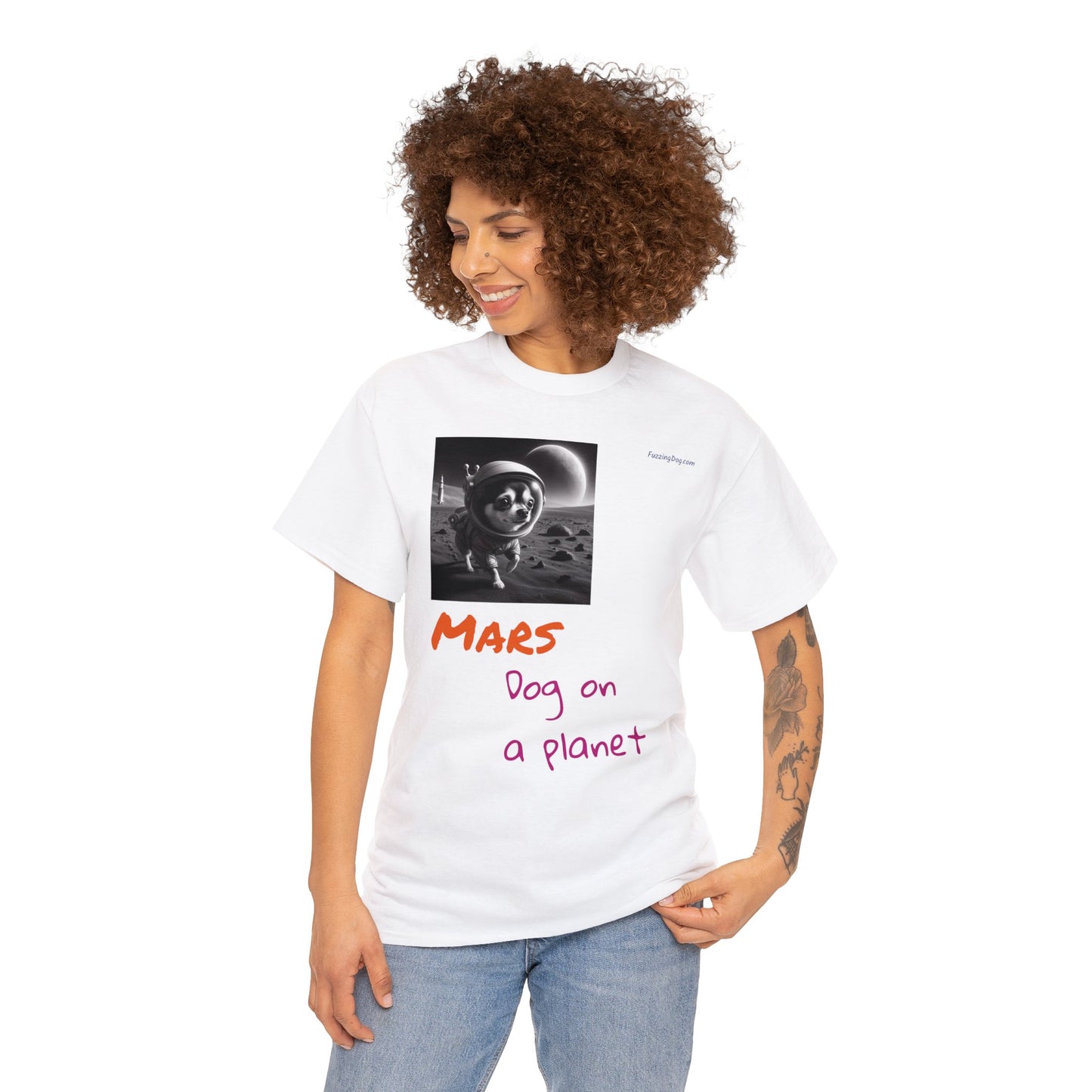 Dog on a Planet Unisex Heavy Cotton Tee