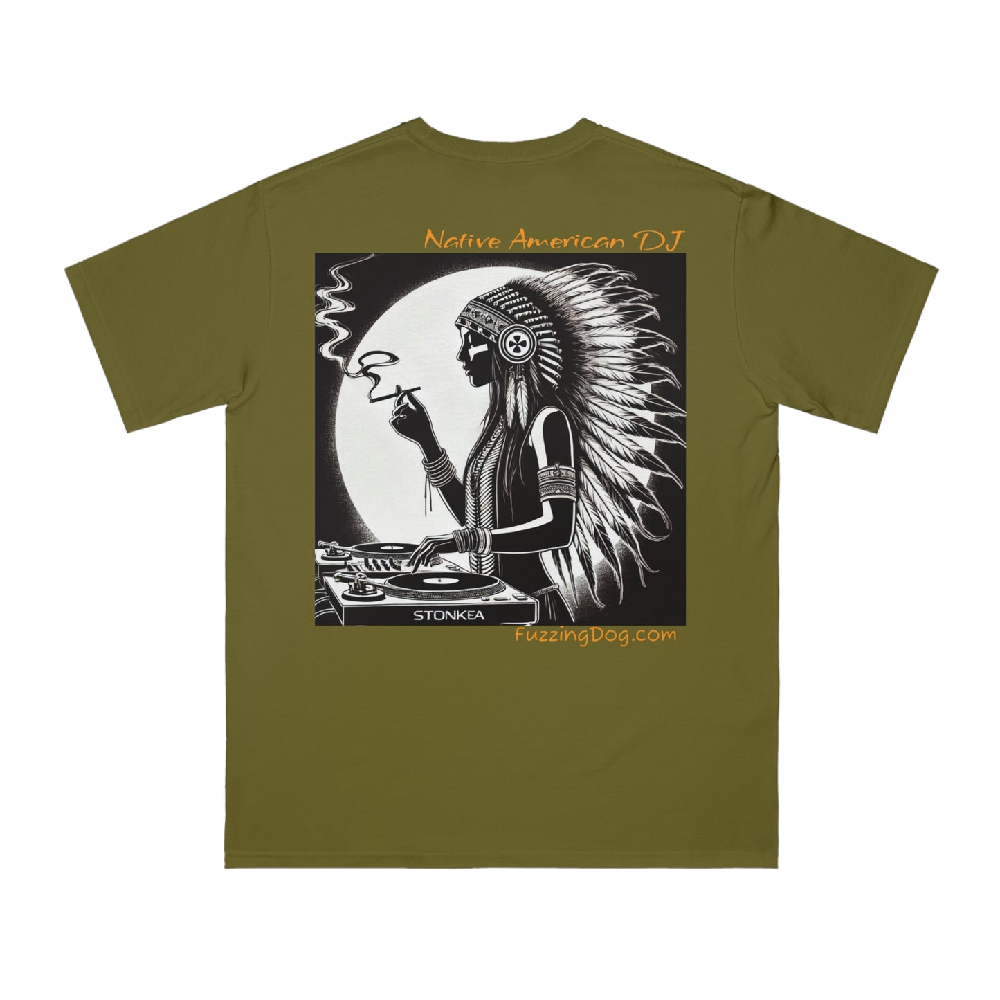 Native American DJ - Artistic Native Design, Music Lover's Tee