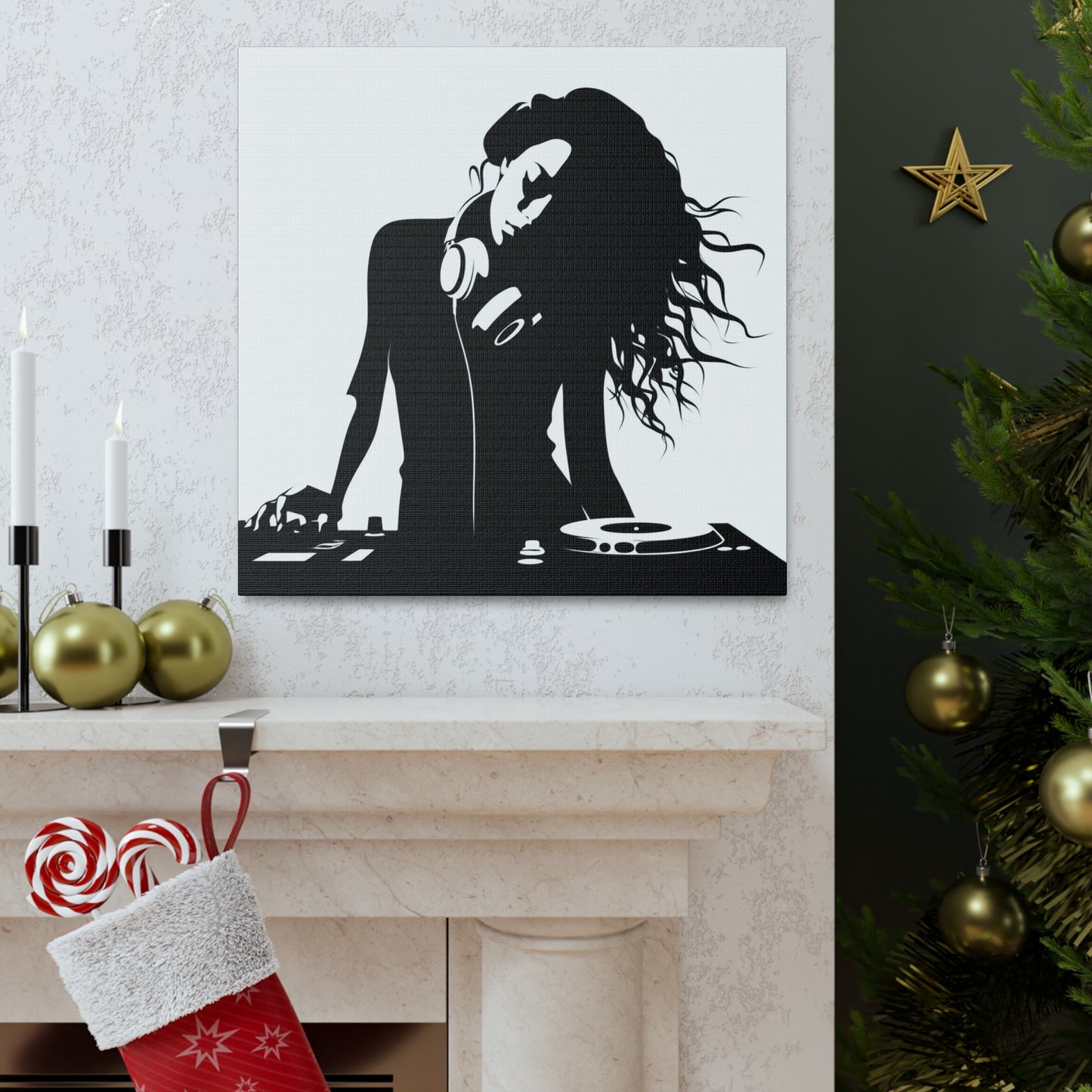 Smoov DJ Girl Canvas Wall Art